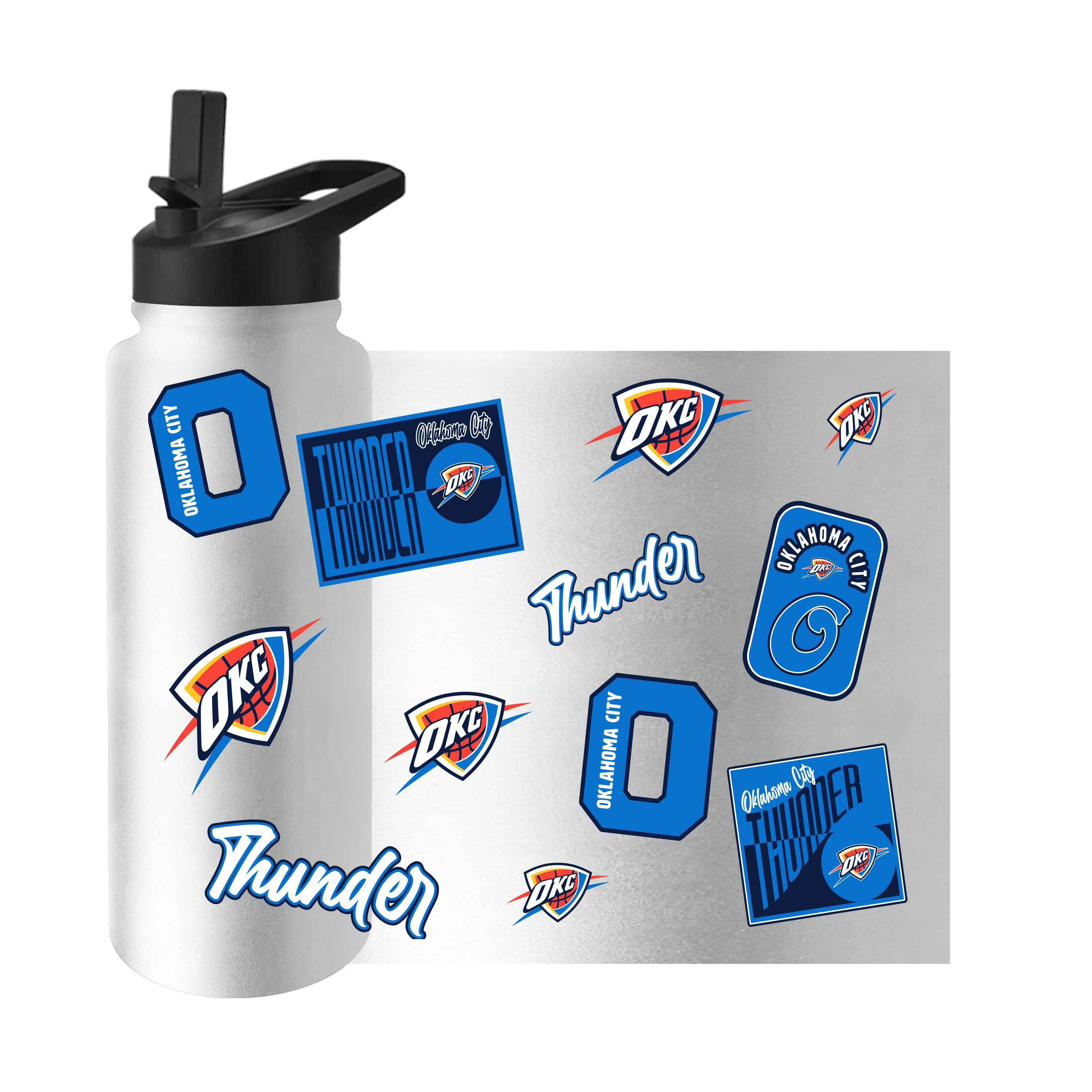 Oklahoma City Thunder 34oz White Dreamweave Quencher Bottle - Image 3