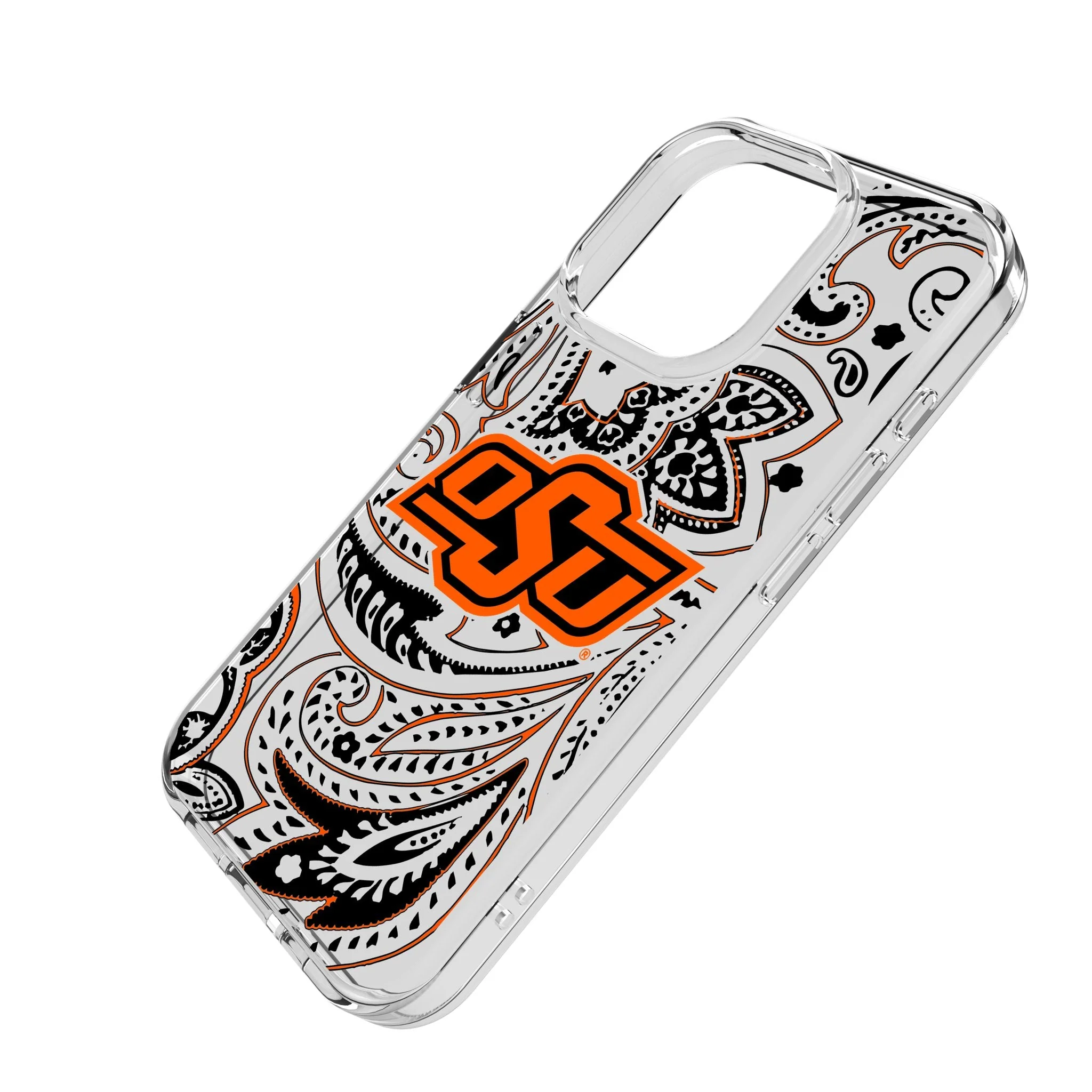 Oklahoma State University Cowboys Paisley Clear Phone Case for Apple iPhone - Image 2