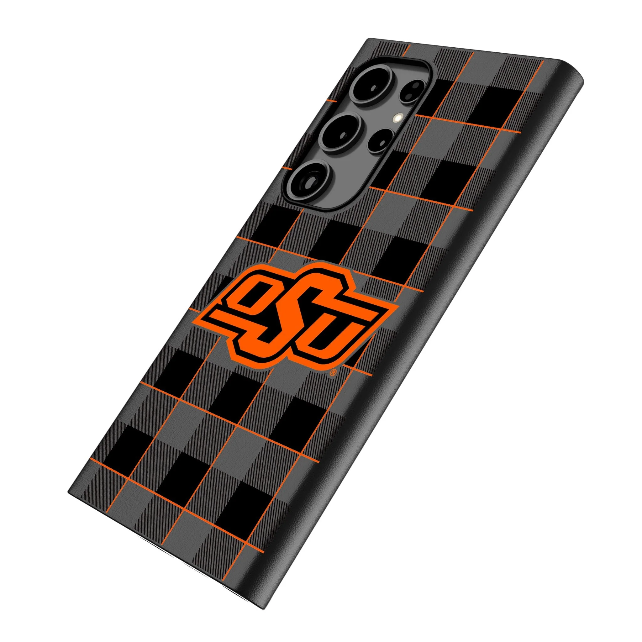 Oklahoma State University Cowboys Plaid MagSafe Compatible Phone Case for Samsung Galaxy - Image 2