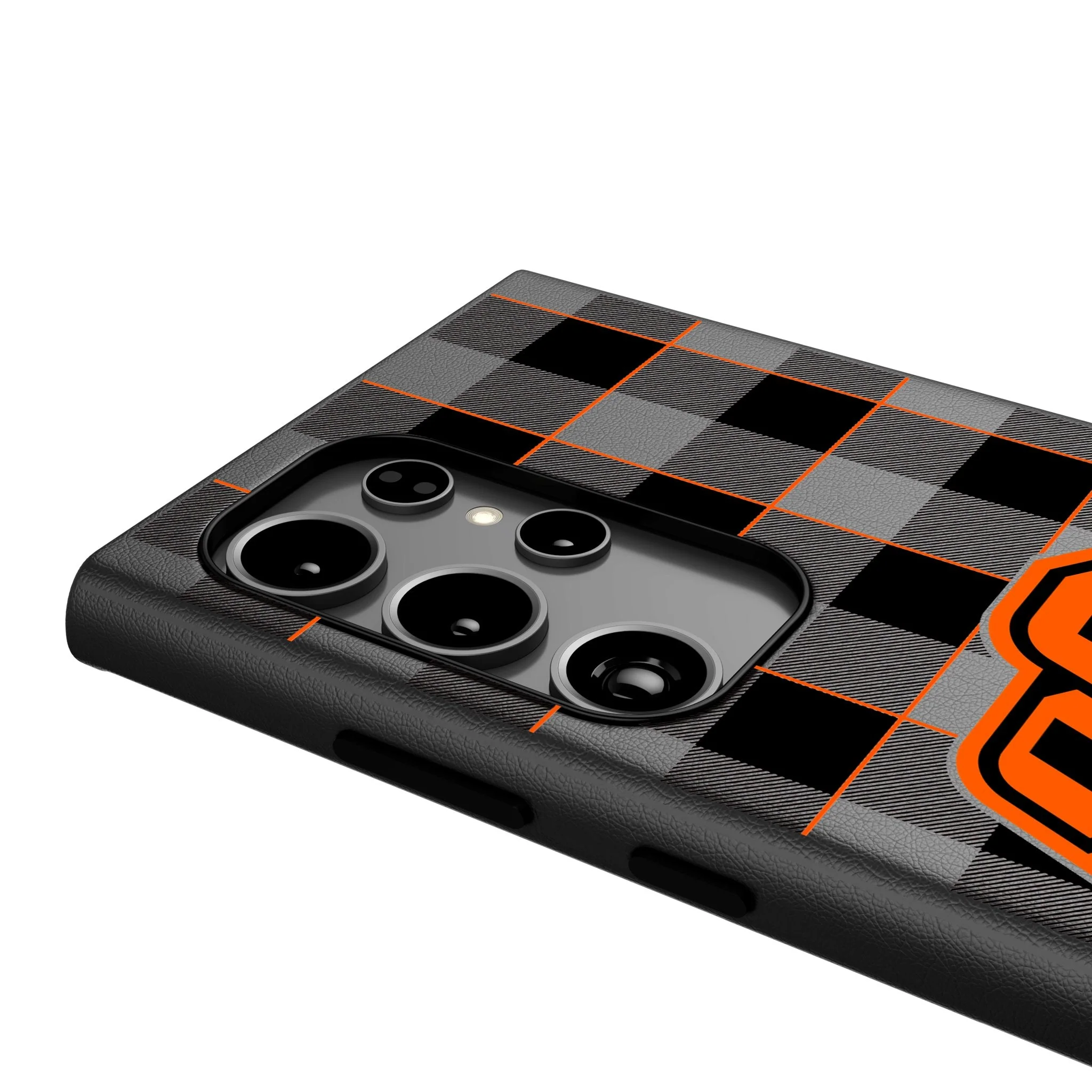 Oklahoma State University Cowboys Plaid MagSafe Compatible Phone Case for Samsung Galaxy - Image 4