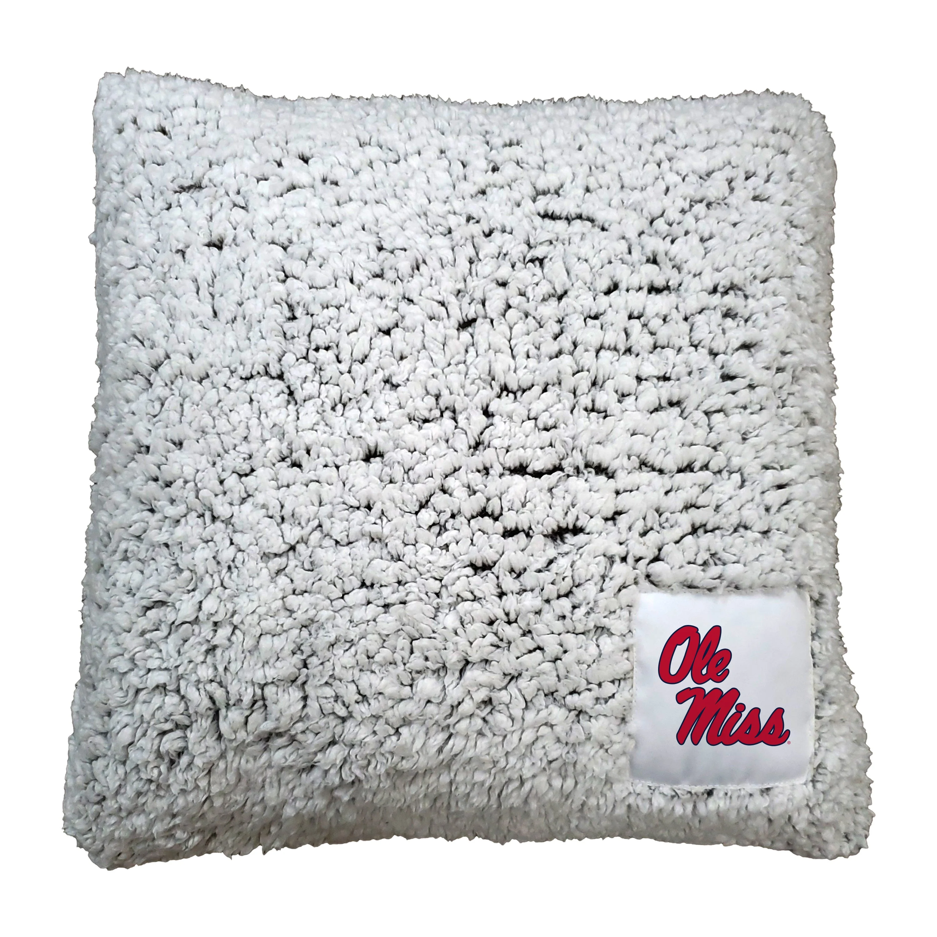 Ole Miss M Lockup Frosty Throw Pillow
