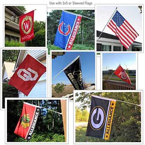 Ole Miss Powder Blue Flag and Pole Bracket Mount Bundle - Image 4