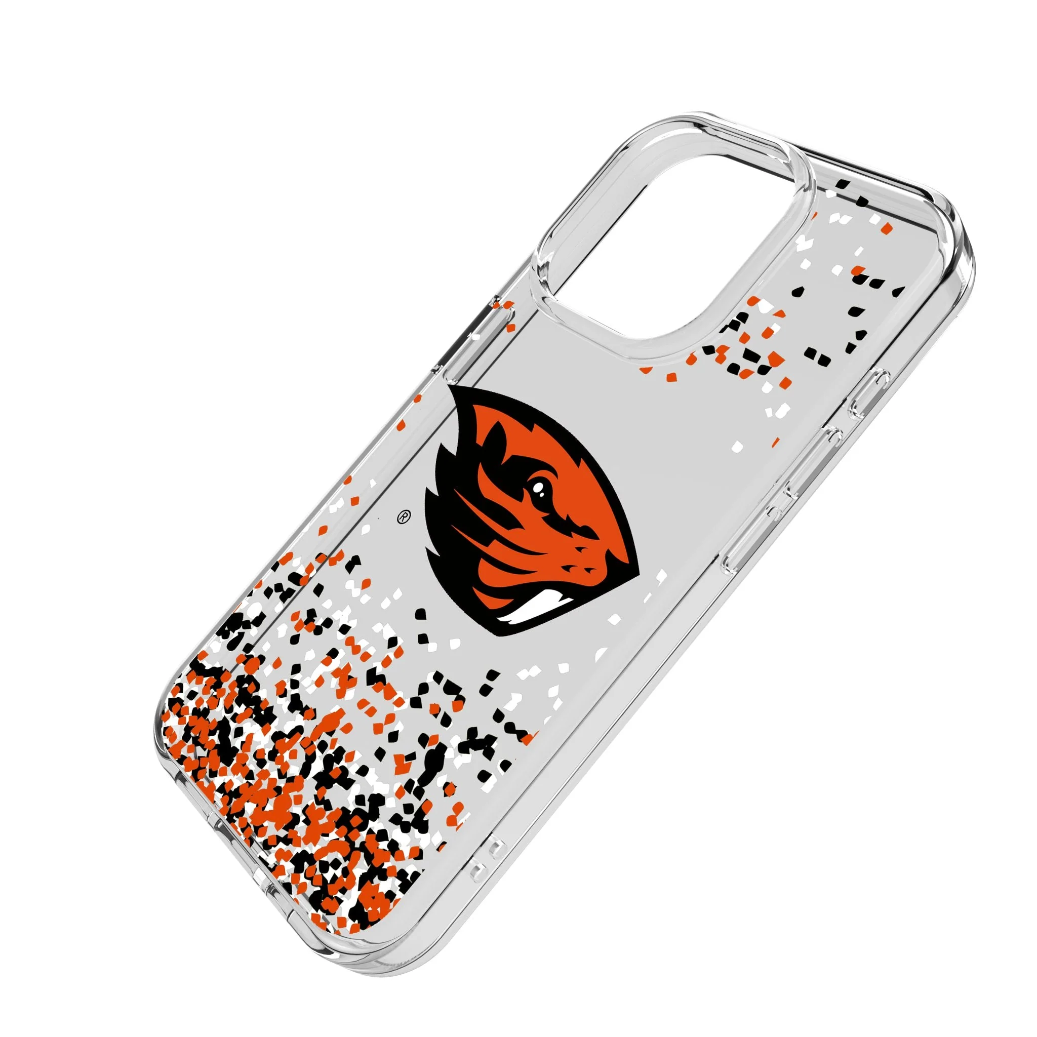 Oregon State University Beavers Confetti Clear Phone Case for Apple iPhone - Image 2