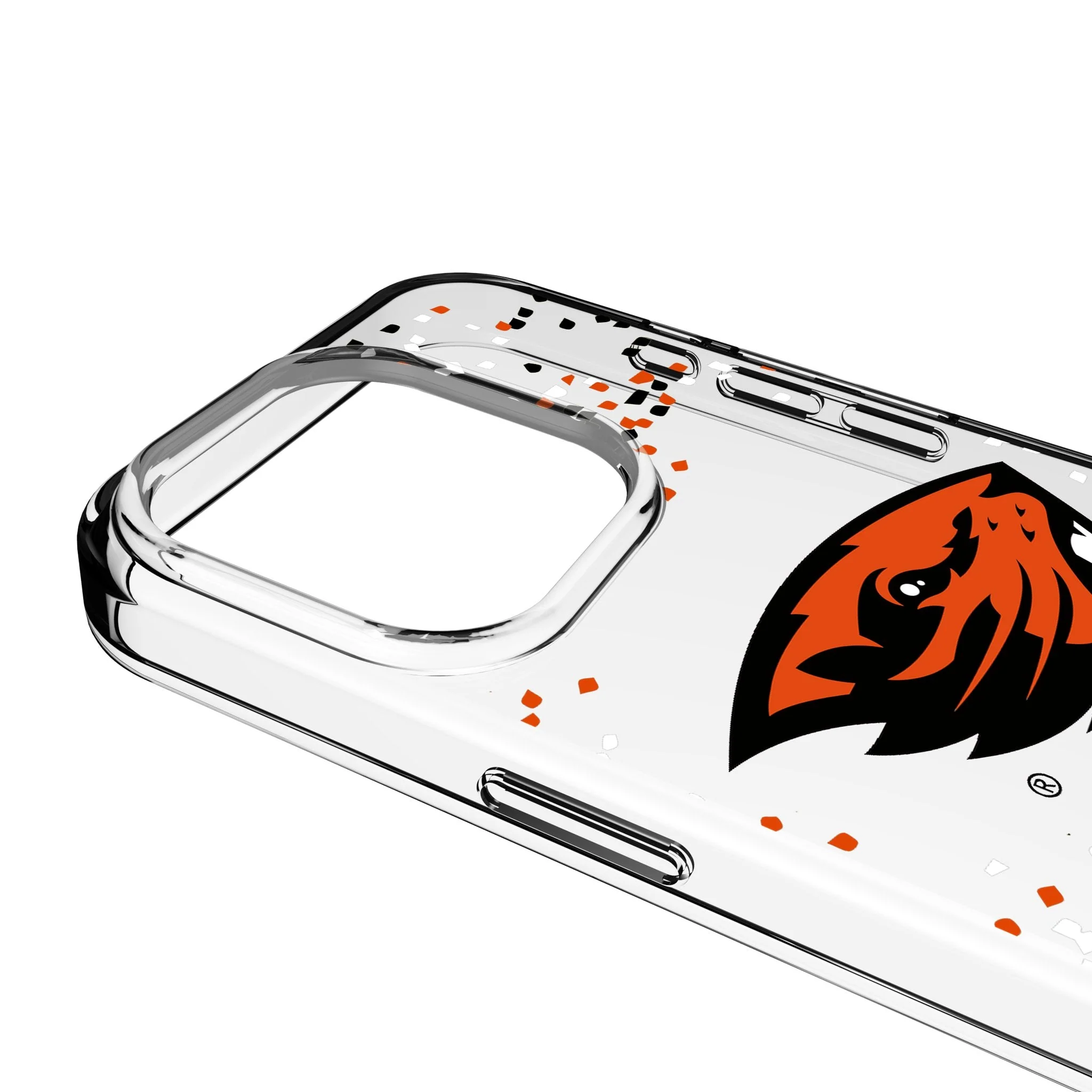 Oregon State University Beavers Confetti Clear Phone Case for Apple iPhone - Image 3
