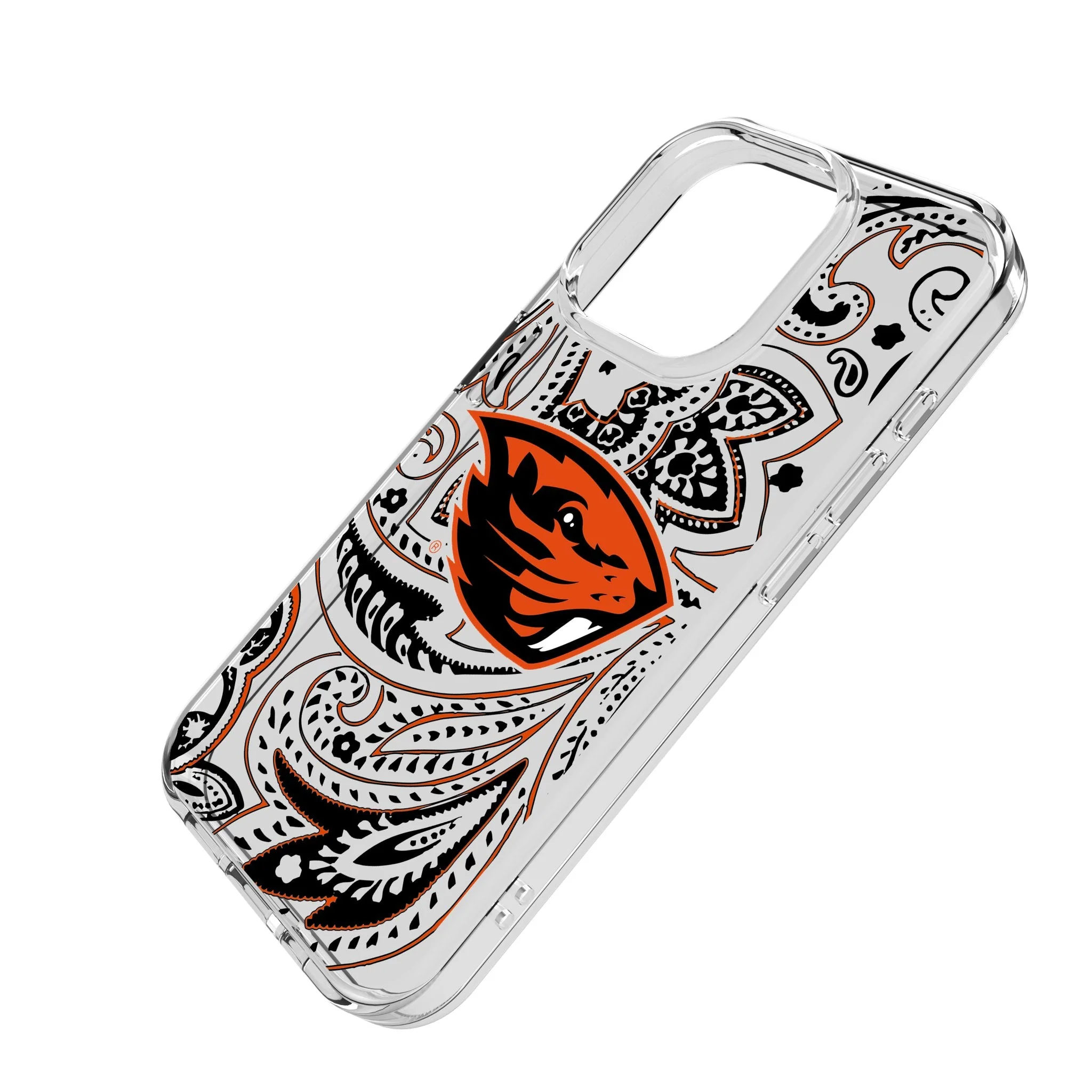 Oregon State University Beavers Paisley Clear Phone Case for Apple iPhone - Image 2