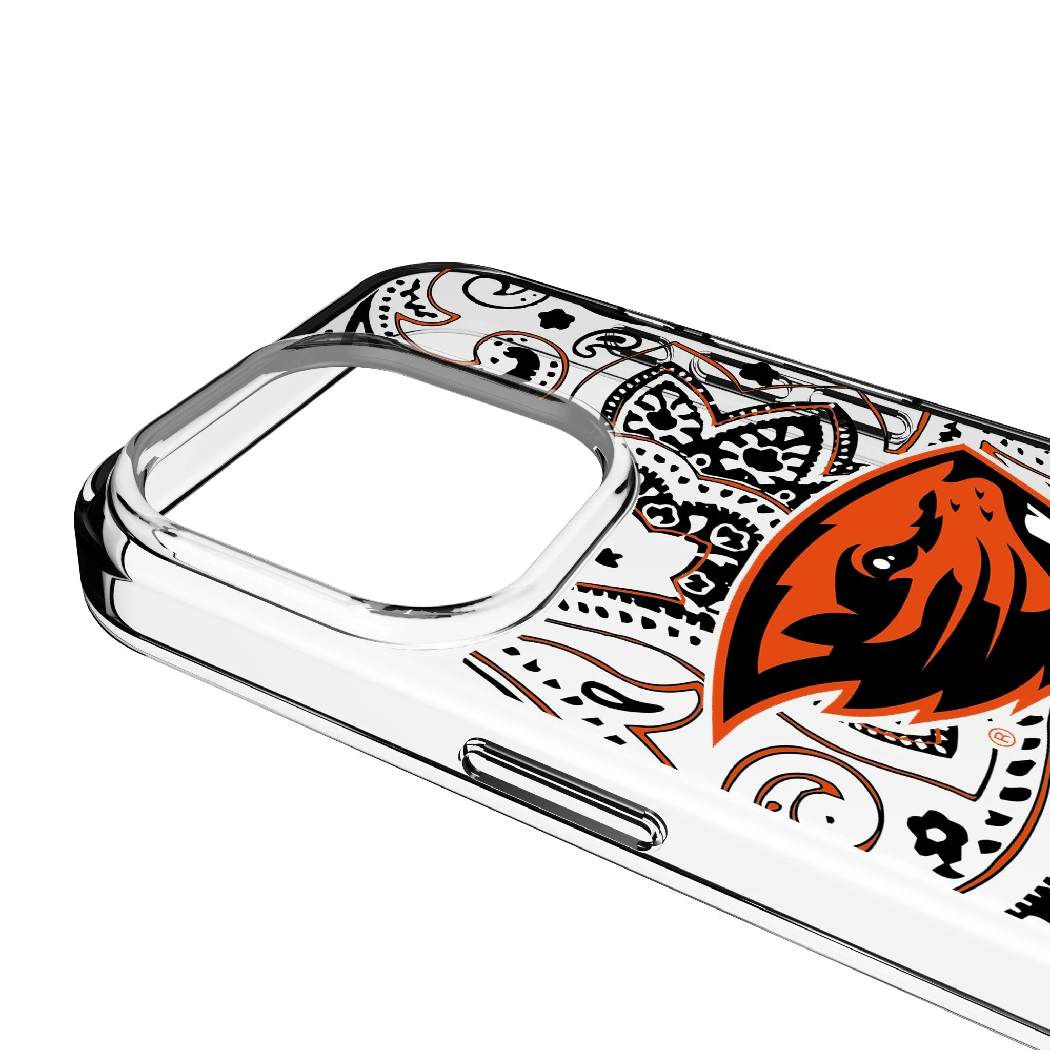 Oregon State University Beavers Paisley Clear Phone Case for Apple iPhone - Image 3