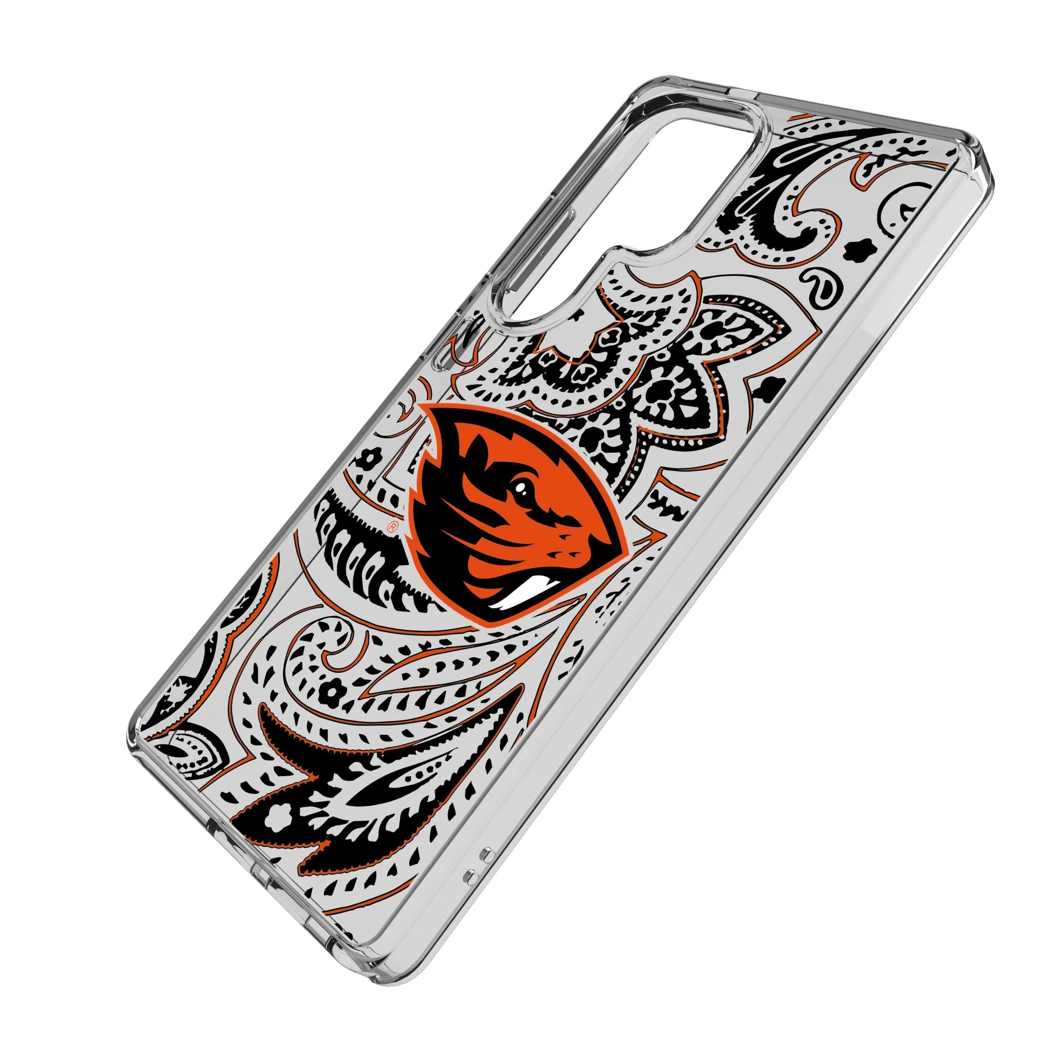 Oregon State University Beavers Paisley Clear Phone Case for Samsung Galaxy - Image 2