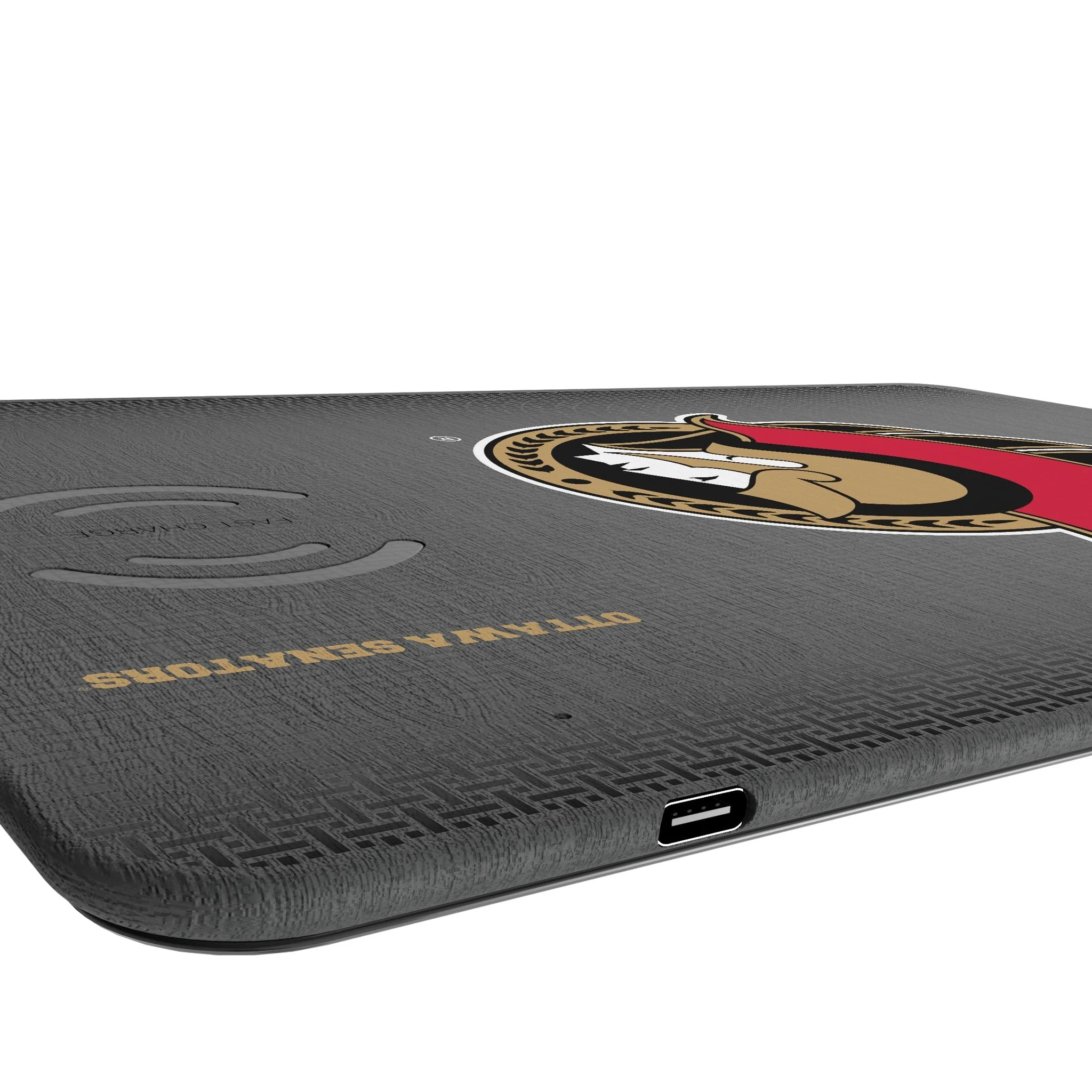 Ottawa Senators Linen 15-Watt Wireless Charger and Mouse Pad - Image 3