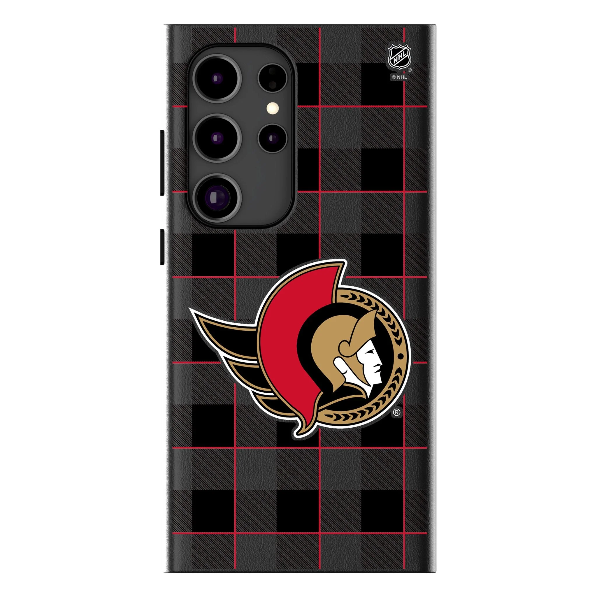 Ottawa Senators Plaid MagSafe Compatible Phone Case for Samsung Galaxy