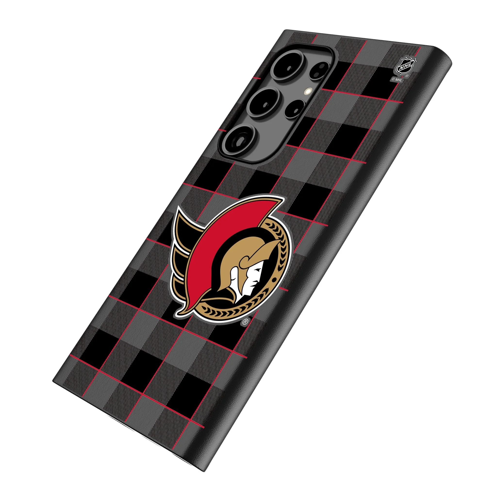 Ottawa Senators Plaid MagSafe Compatible Phone Case for Samsung Galaxy - Image 2
