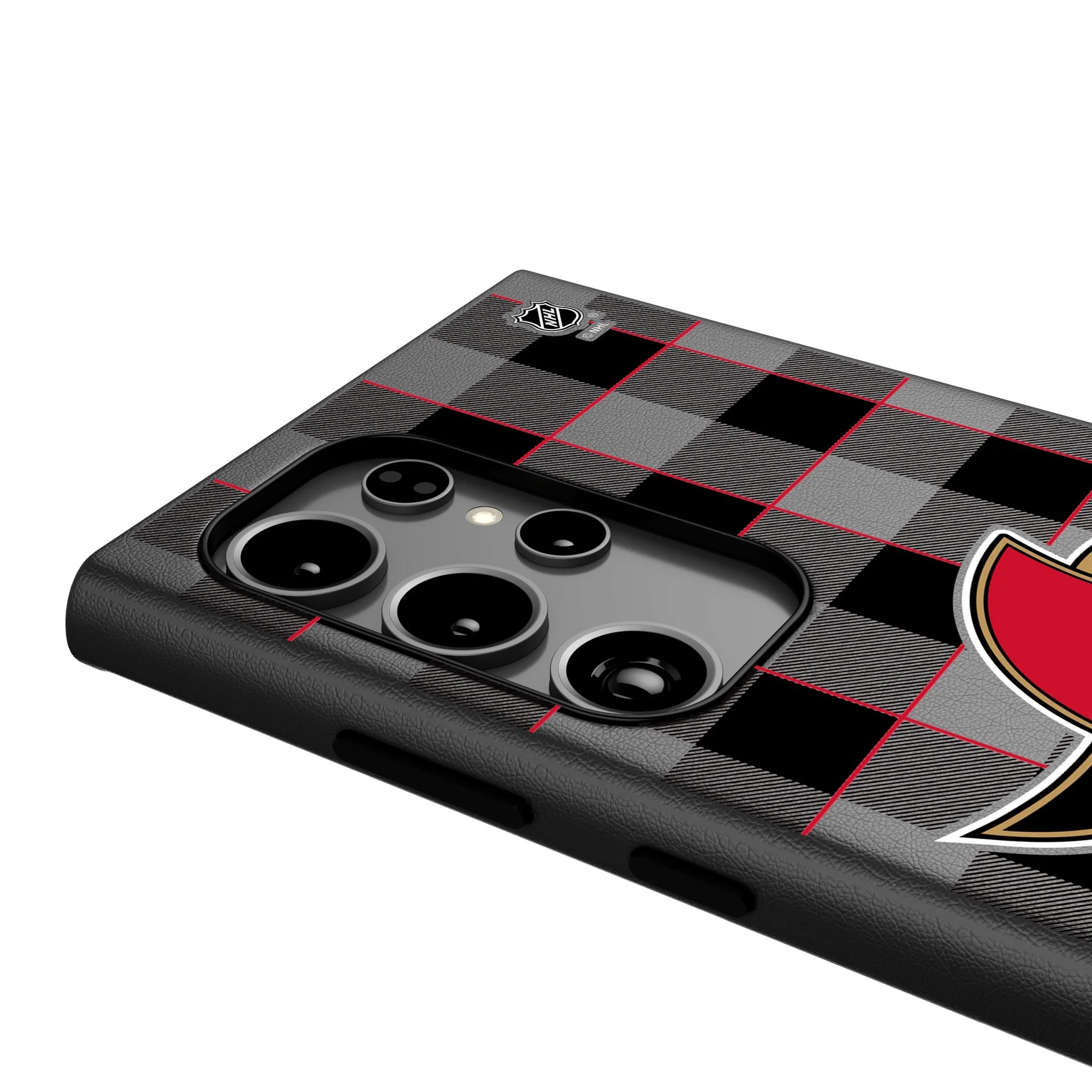 Ottawa Senators Plaid MagSafe Compatible Phone Case for Samsung Galaxy - Image 4