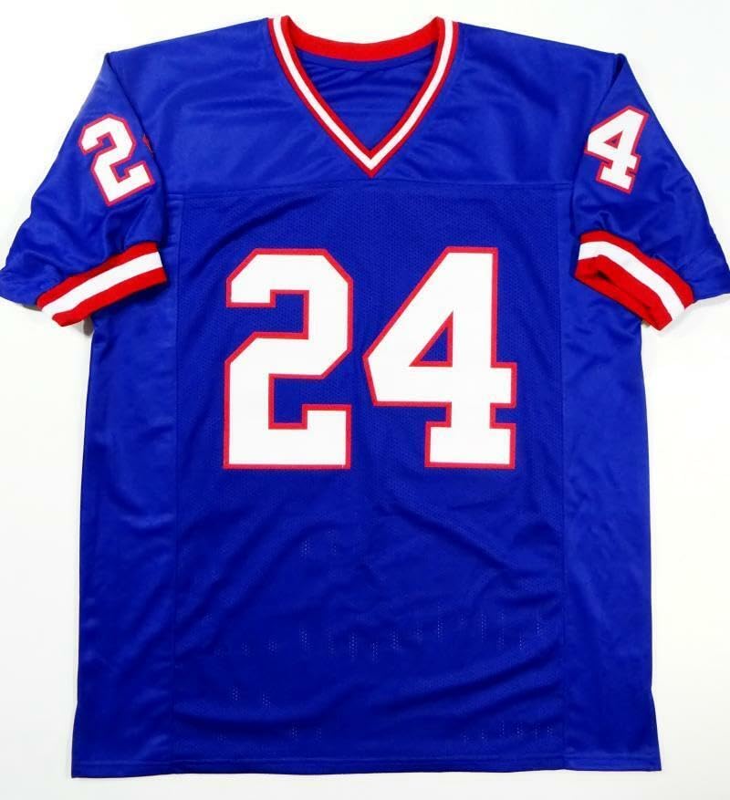 Ottis Anderson Autographed Blue Pro Style Jersey - Beckett Auth *2 - Image 5