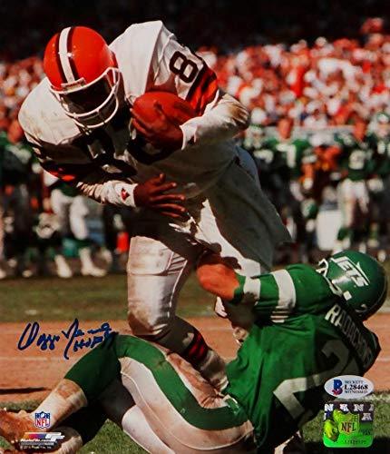 Ozzie Newsome Autographed 8x10 Browns Vs. Jets PF Photo- Beckett Auth Blue - Image 2