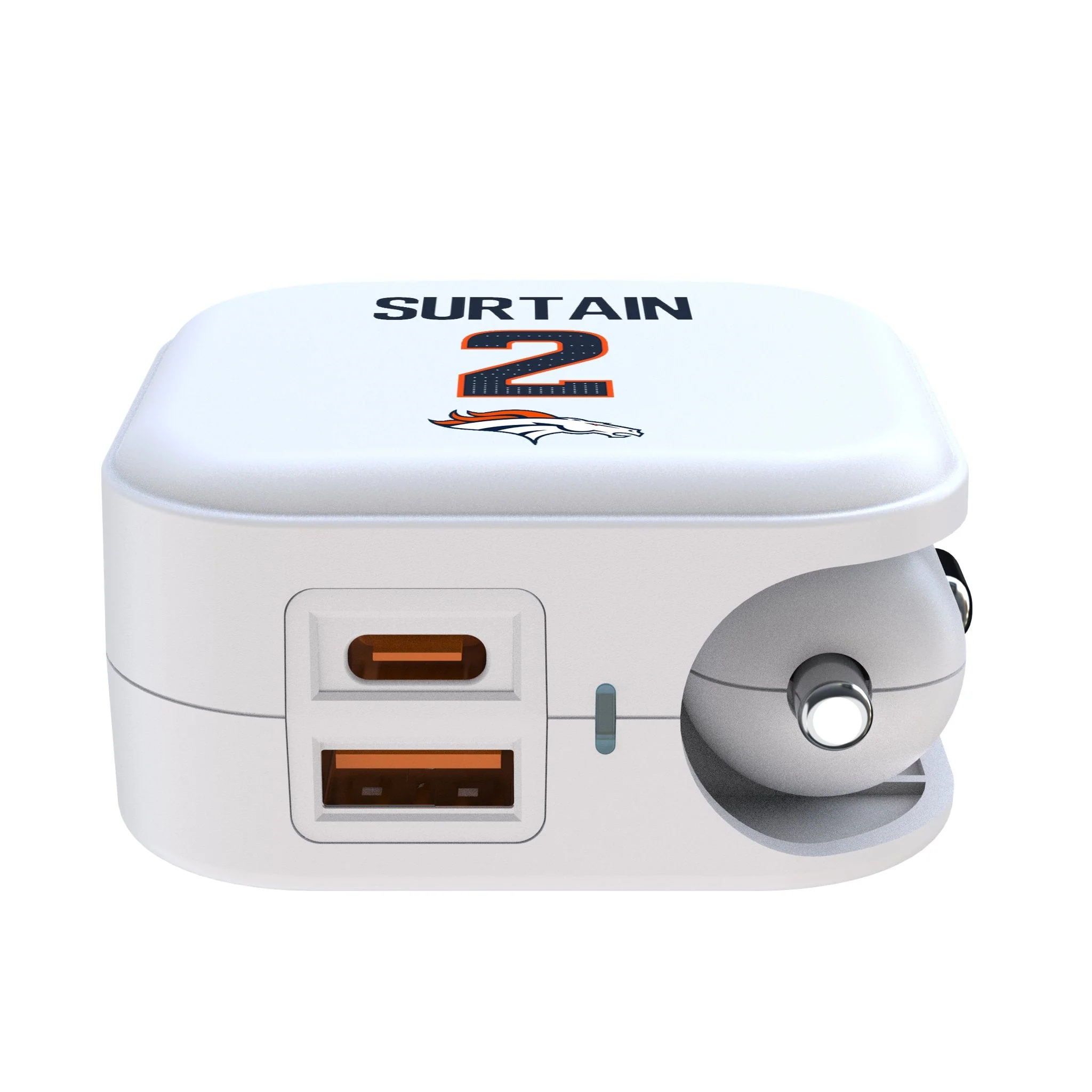Pat Surtain II Denver Broncos 2 Game Tactic 2 in 1 USB Charger - Image 2