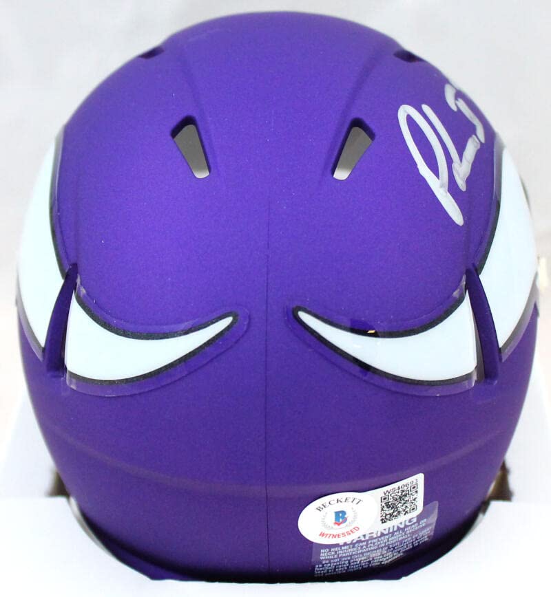 Patrick Jones Autographed Minnesota Vikings Speed Mini Helmet-Beckett W Hologram Silver - Image 4