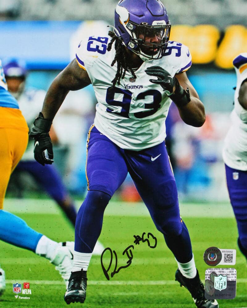 Patrick Jones Autographed Vikings 8x10 Stance Photo-Beckett W Hologram Black