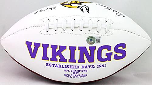 Paul Krause Autographed Minnesota Vikings Logo Football W/HOF- Beckett W Black - Image 2