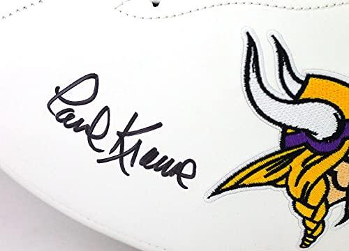 Paul Krause Autographed Minnesota Vikings Logo Football W/HOF- Beckett W Black - Image 4