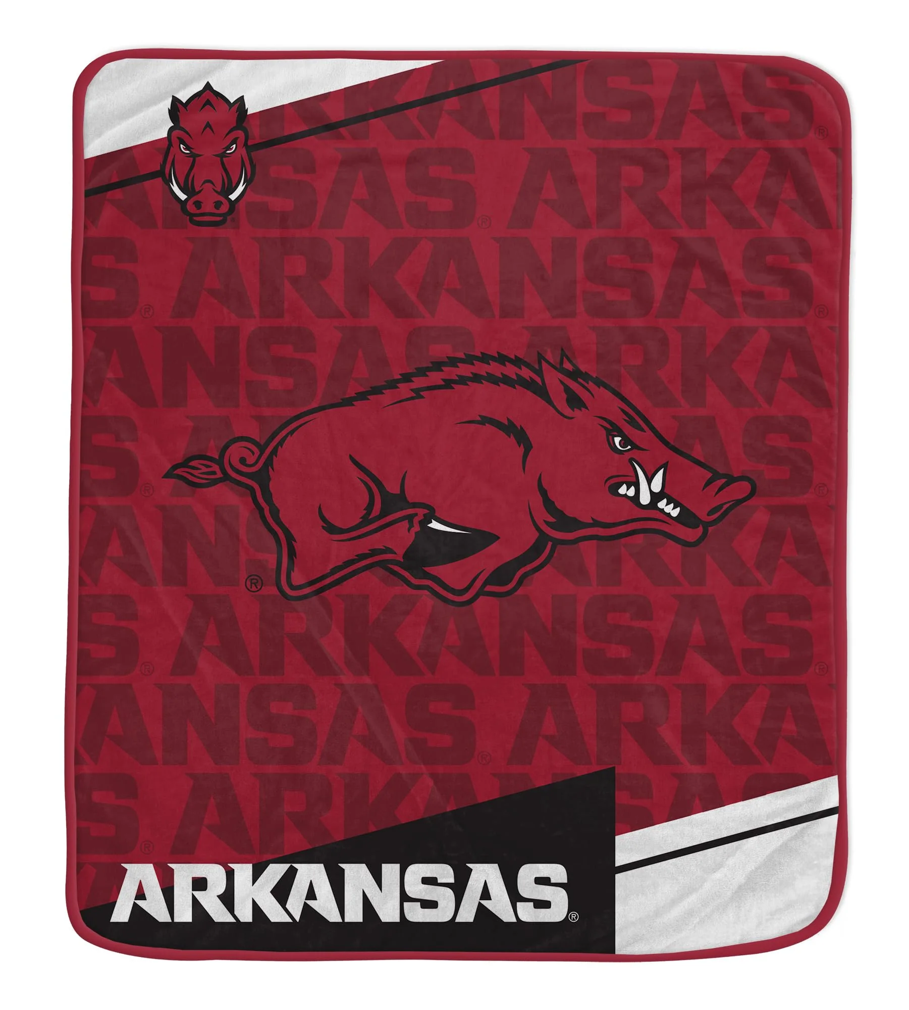 Pegasus Sports NCAA Arkansas Razorbacks Diagonal Ghost Ultra Soft Blanket
