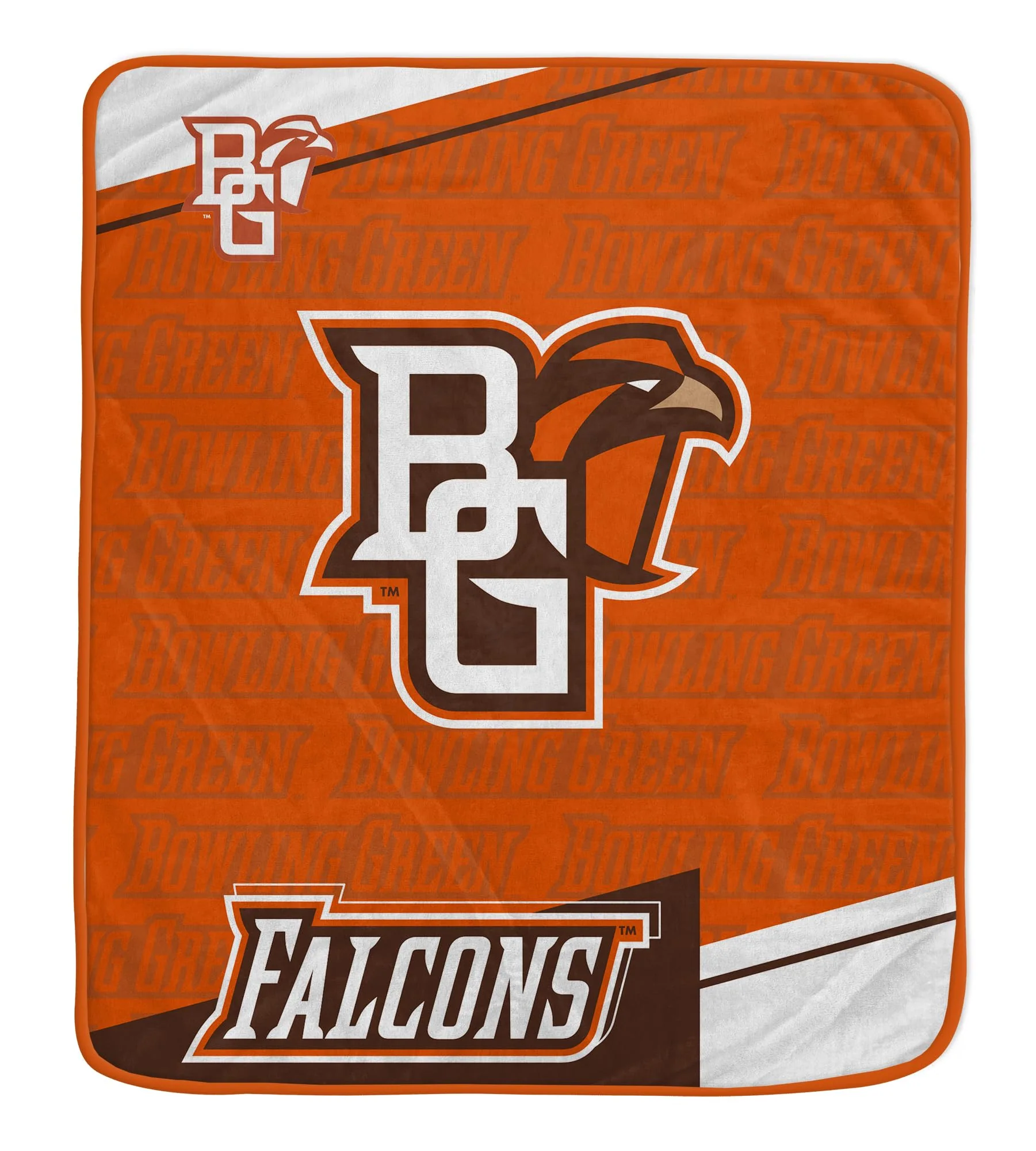 Pegasus Sports NCAA Bowling Green Falcons Diagonal Ghost Ultra Soft Blanket