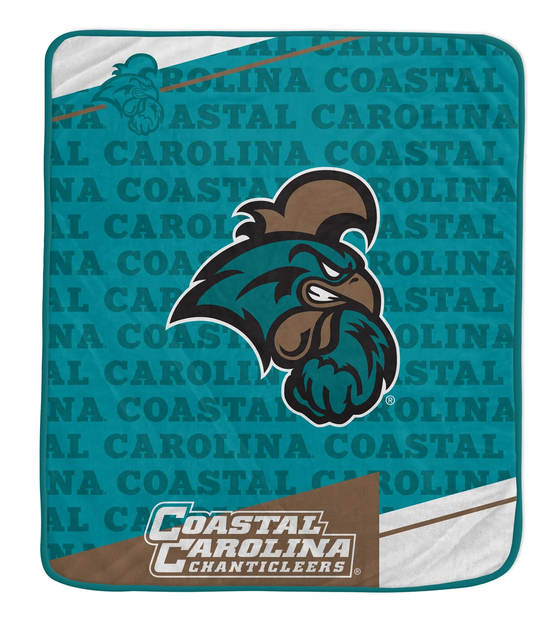 Pegasus Sports NCAA Coastal Carolina Chanticleers Diagonal Ghost Ultra Soft Blanket