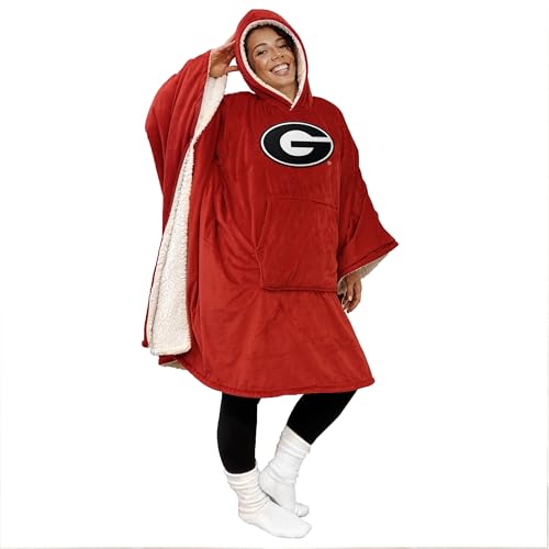 Pegasus Sports NCAA Georgia Bulldogs Team Color Bloncho w/Logo Patch & Sherpa - Image 2