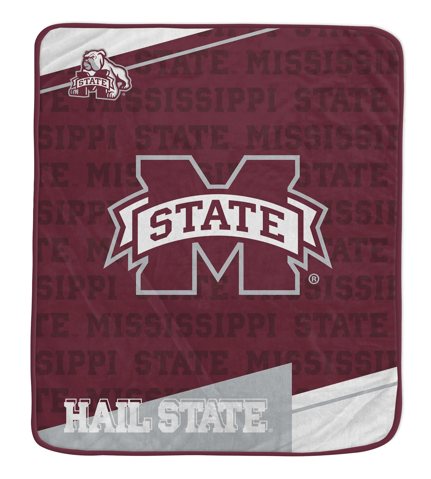 Pegasus Sports NCAA Mississippi State Bulldogs Diagonal Ghost Ultra Soft Blanket