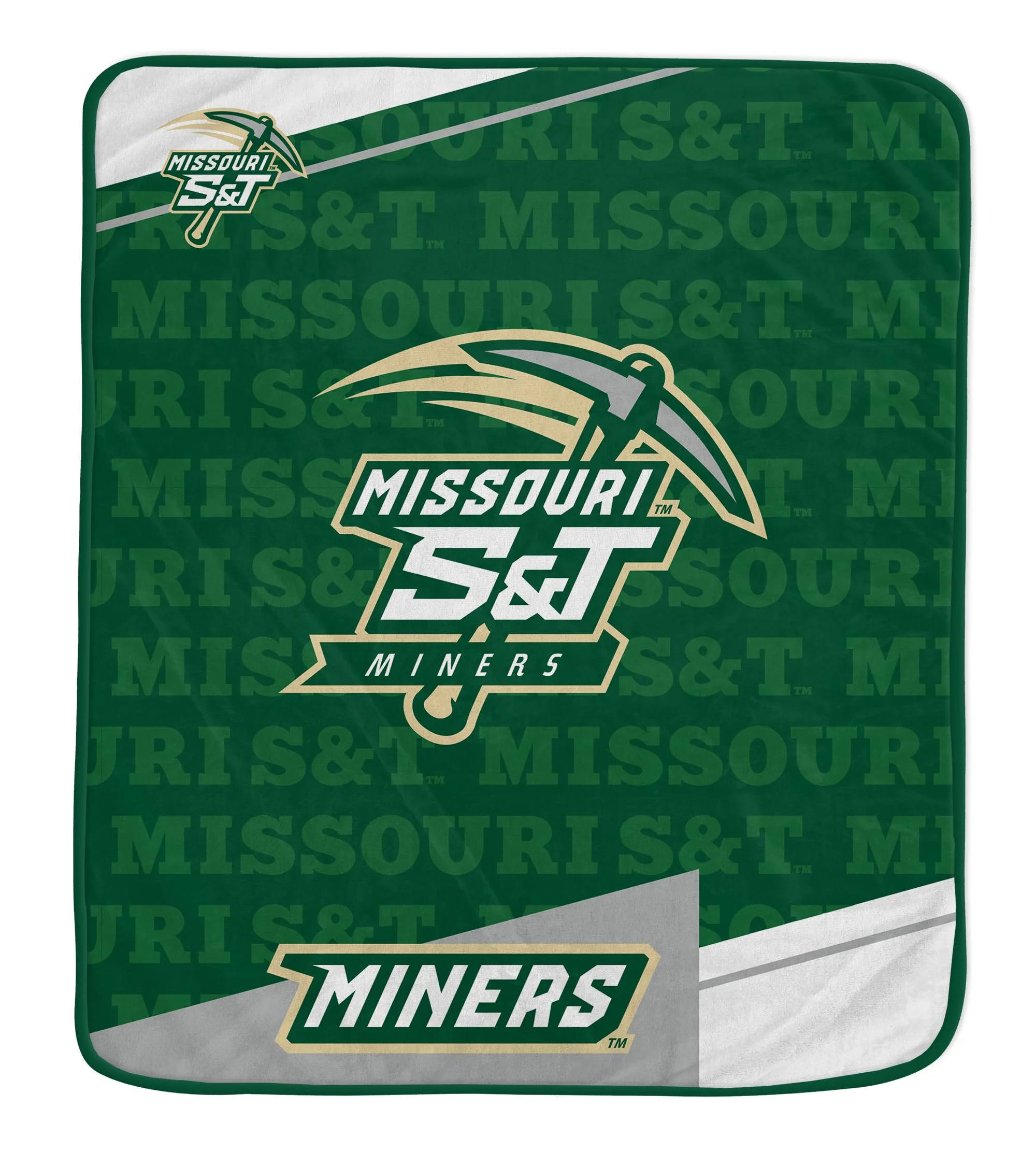 Pegasus Sports NCAA Missouri S&T Miners Diagonal Ghost Ultra Soft Blanket