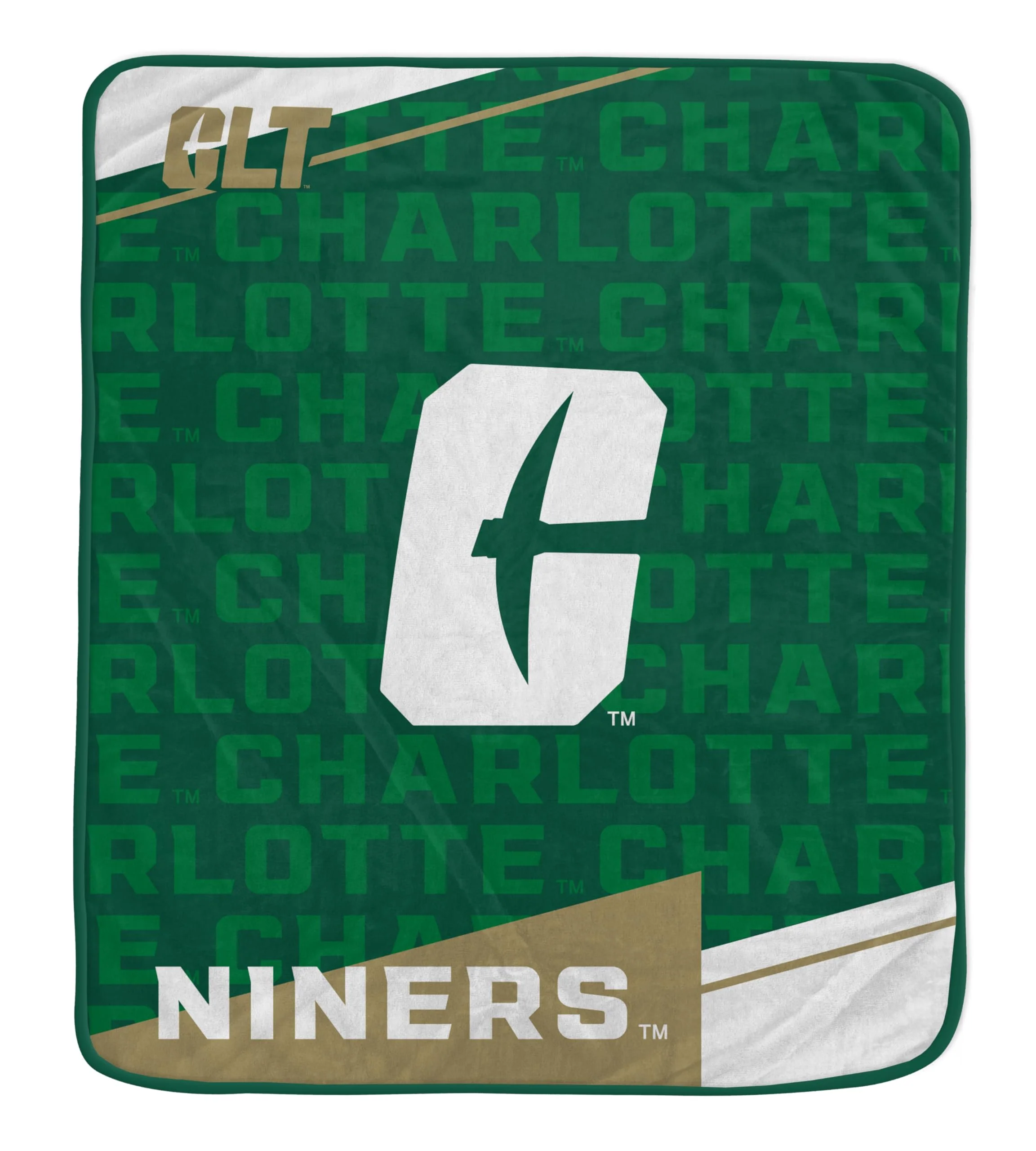 Pegasus Sports NCAA UNC Charlotte 49ers Diagonal Ghost Ultra Soft Blanket