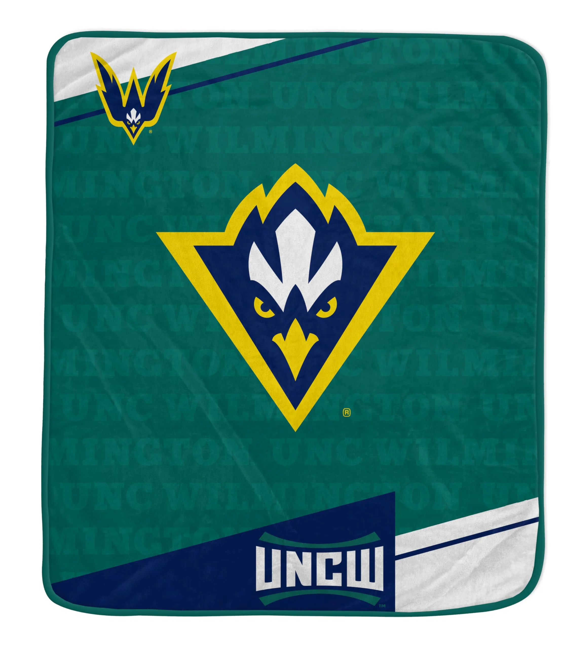 Pegasus Sports NCAA UNC Wilmington Seahawks Diagonal Ghost Ultra Soft Blanket