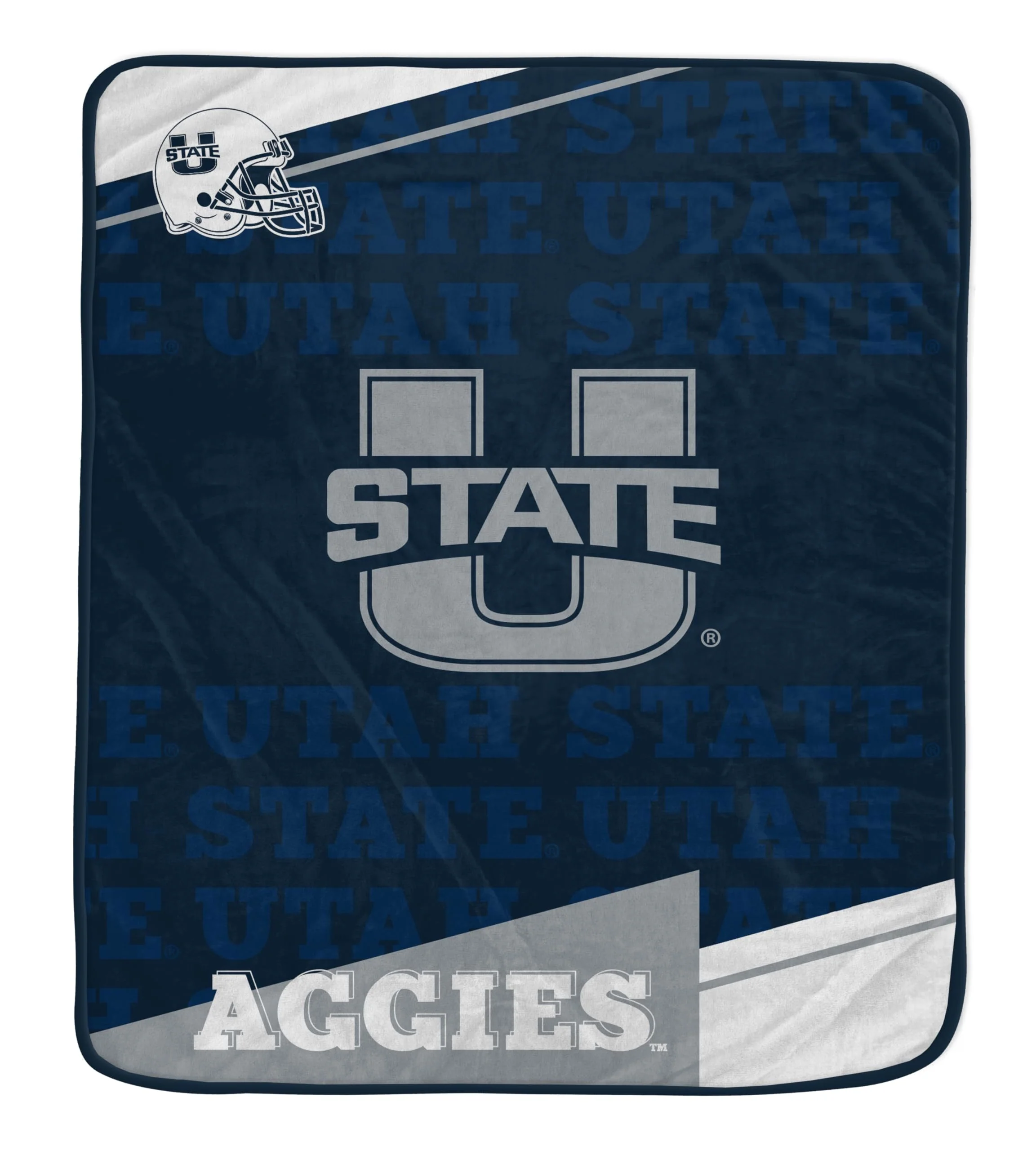 Pegasus Sports NCAA Utah State Aggies Diagonal Ghost Ultra Soft Blanket