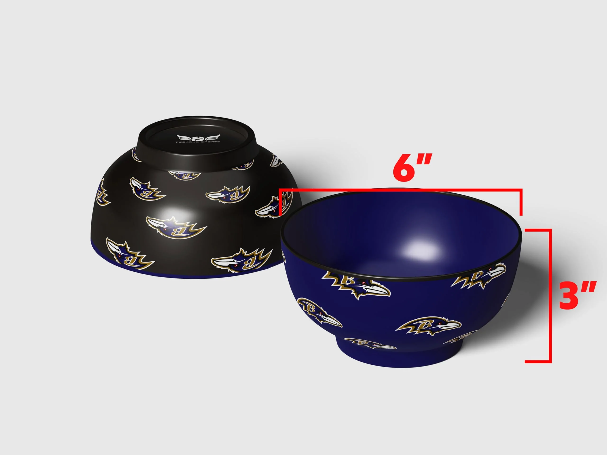 Pegasus Sports NFL Baltimore Ravens Home and Away 2 Pack Serving Bowls - Image 3