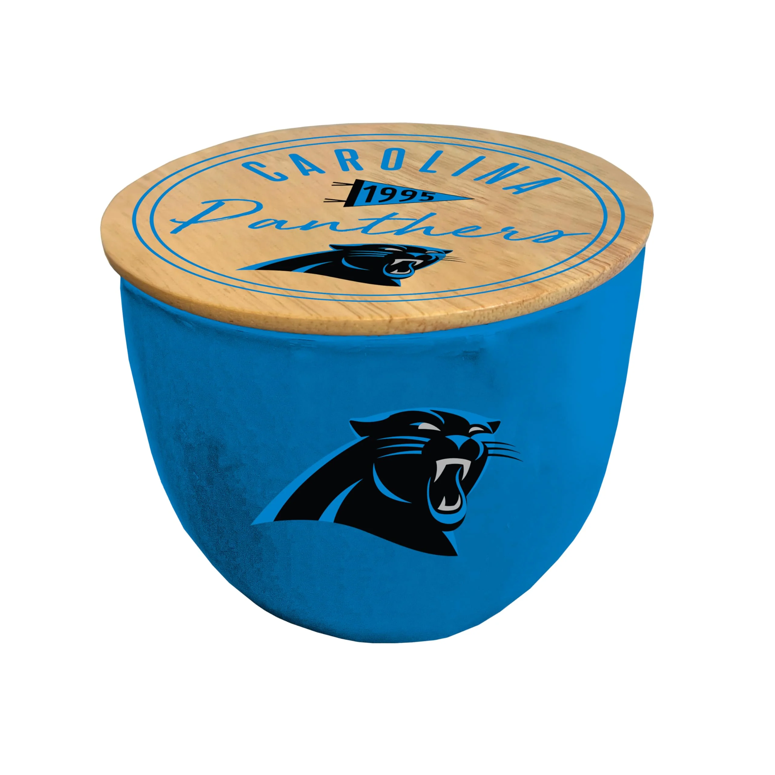 Pegasus Sports NFL Carolina Panthers Script Circle Logo Ceramic Candle