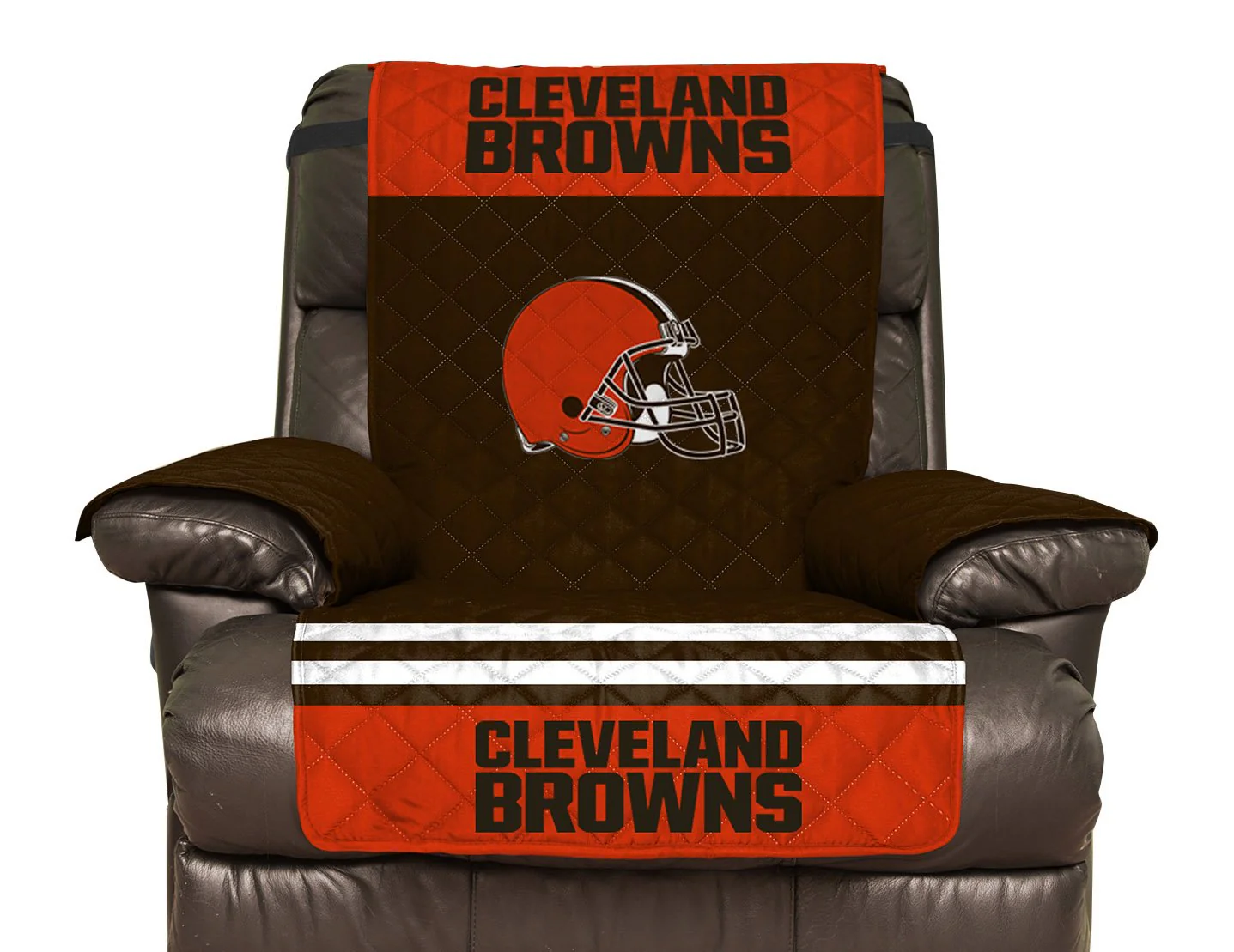 Pegasus Sports NFL Cleveland Browns Furniture Protector with Elastic Straps, Recliner, Brown