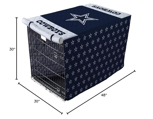 Pegasus Sports NFL Dallas Cowboys Dallas Cowboys Pet Crate Cover, Navy Blue, 42-Inch - Image 2