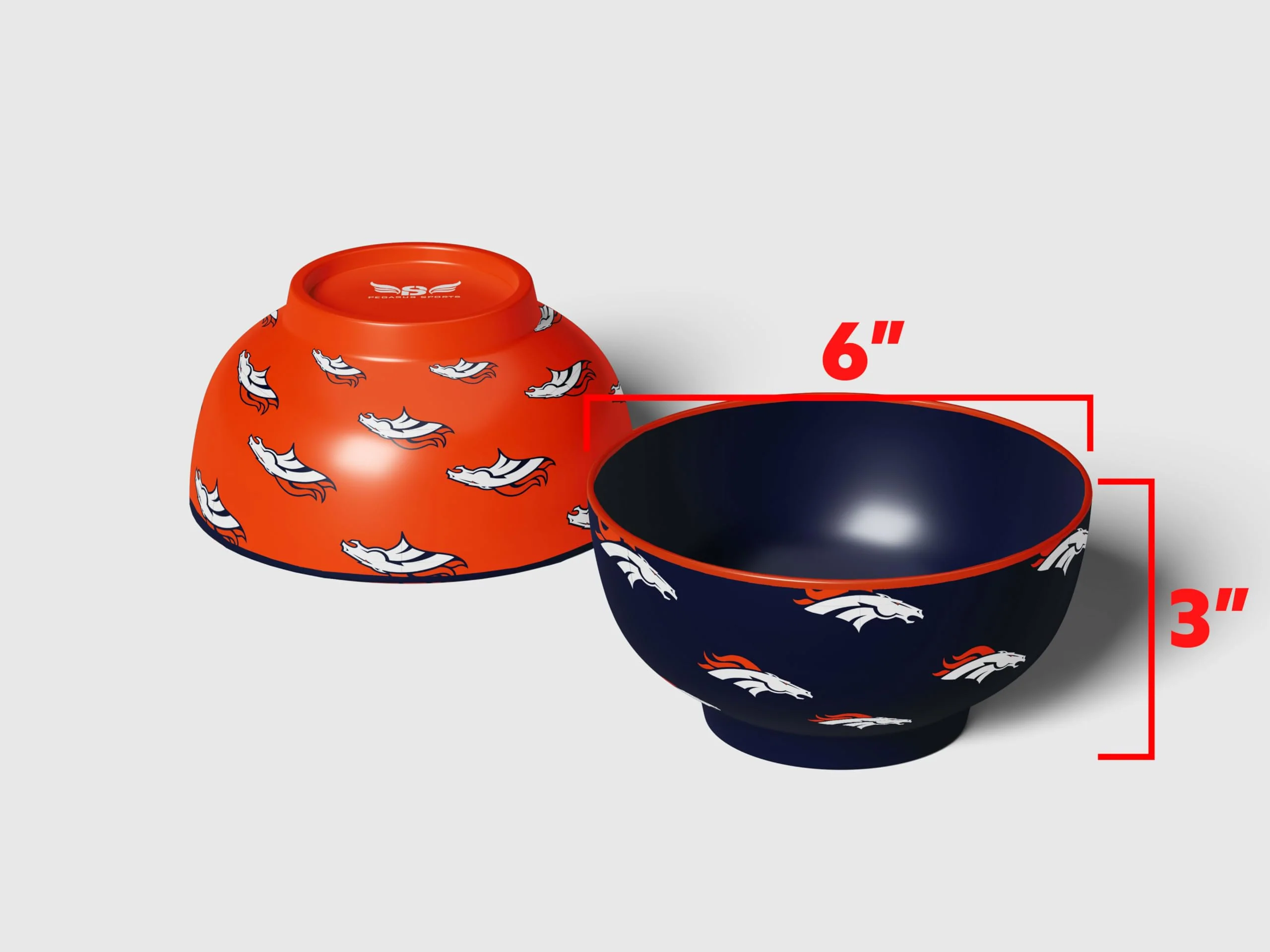 Pegasus Sports NFL Denver Broncos Home and Away 2 Pack Serving Bowls - Image 3