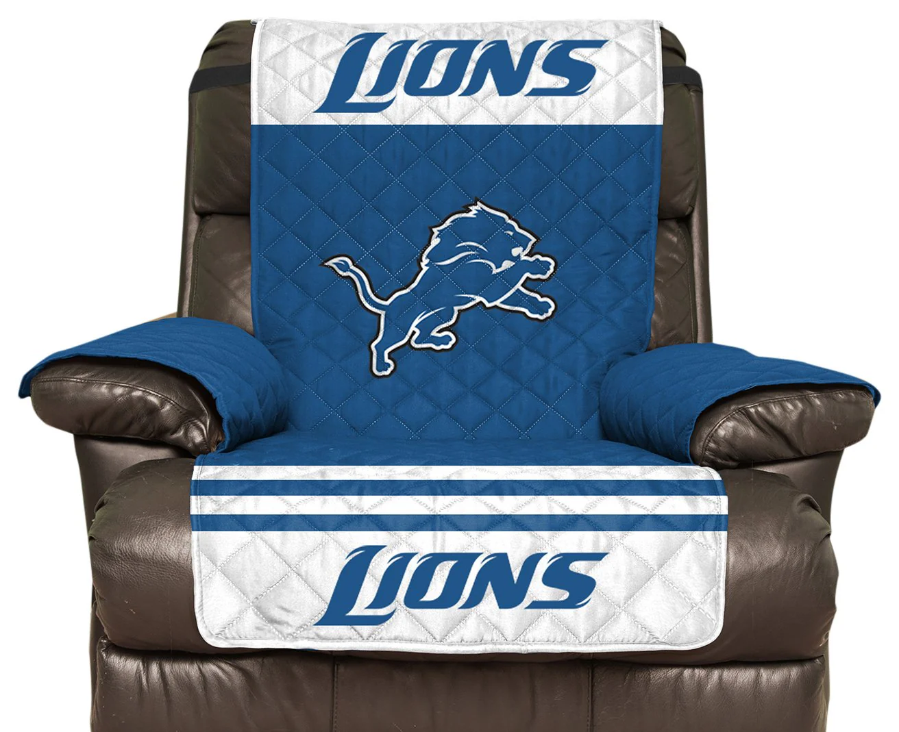 Pegasus Sports NFL Detroit Lions Furniture Protector with Elastic Straps, Recliner, Honolulu Blue