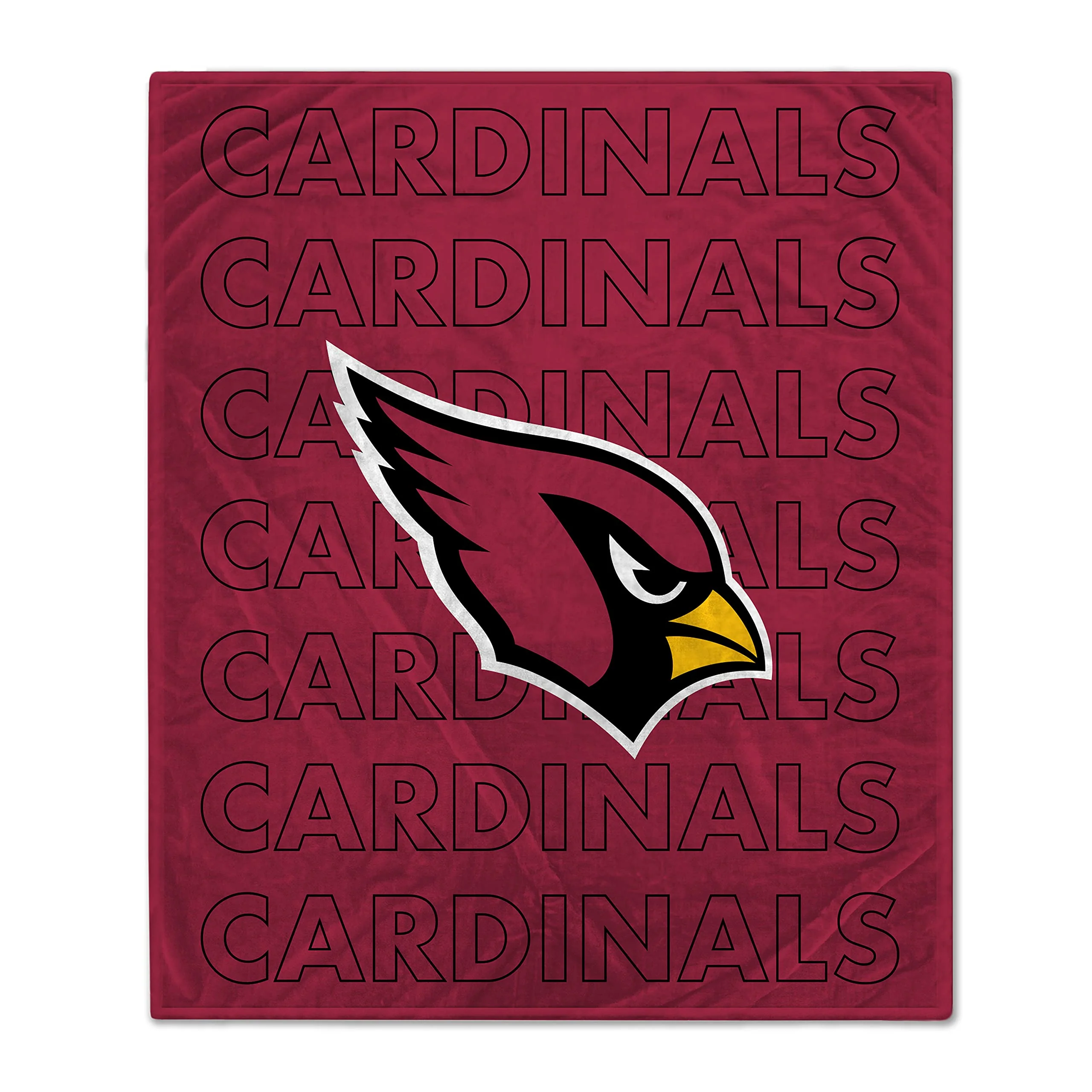 Pegasus Sports NFL Echo Team Wordmark Plush Blanket- Arizona Cardinals, Team Color, 60x70