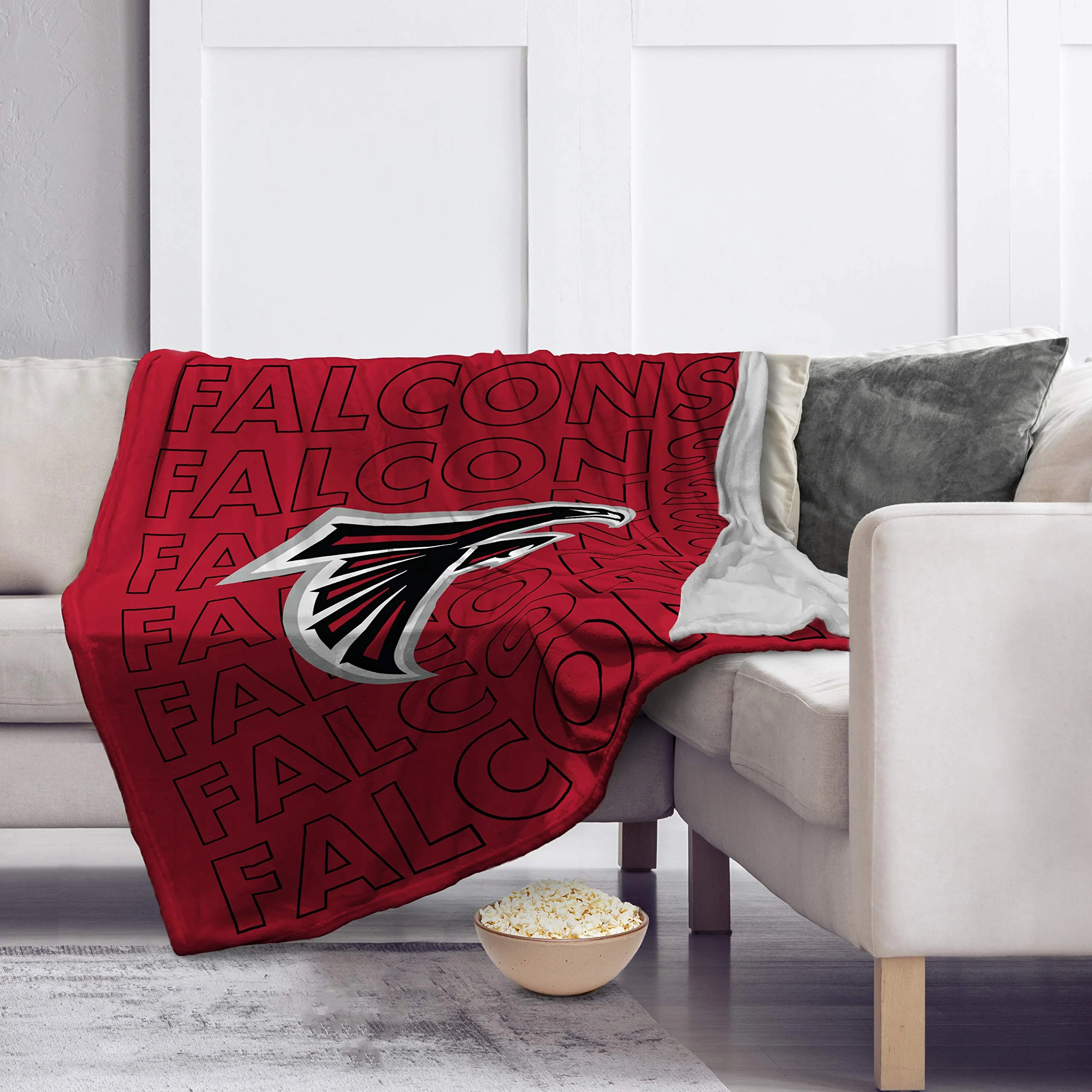 Pegasus Sports NFL Echo Team Wordmark Plush Blanket- Atlanta Falcons Team Color 60x70 - Image 3