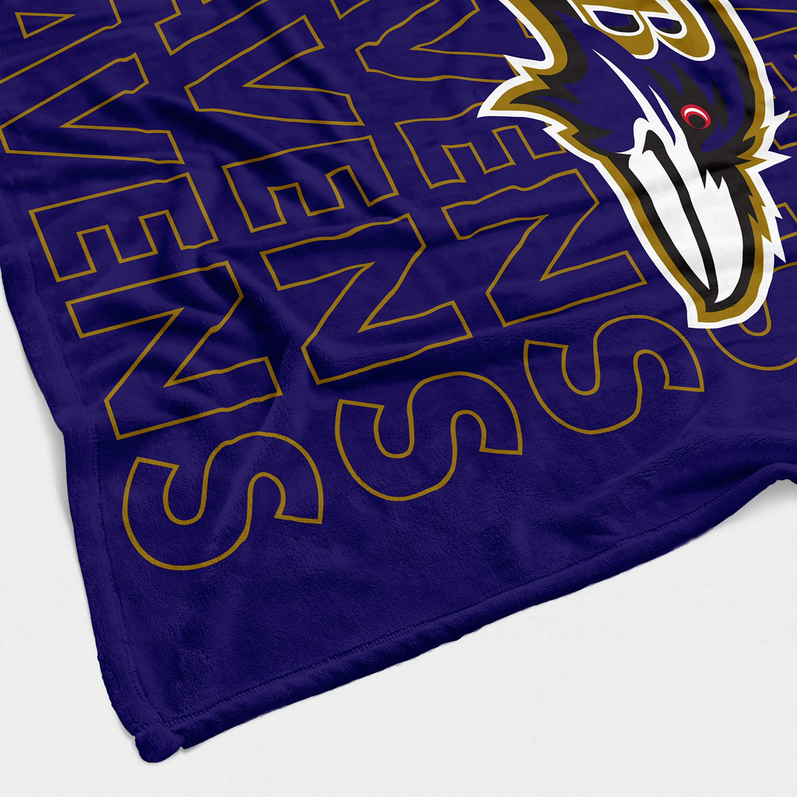 Pegasus Sports NFL Echo Team Wordmark Plush Blanket- Baltimore Ravens Team Color 60x70 - Image 3