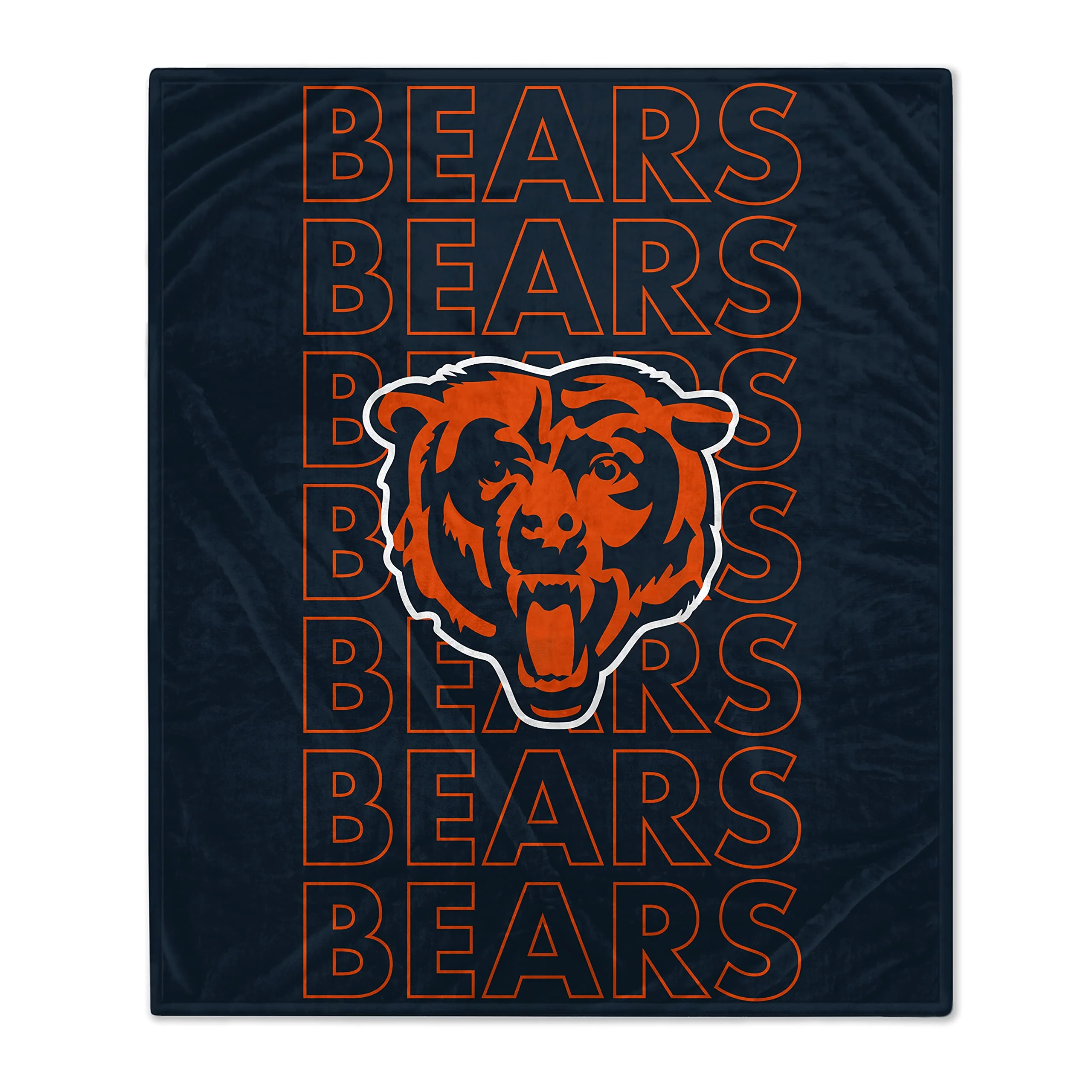 Pegasus Sports NFL Echo Team Wordmark Plush Blanket- Chicago Bears, Team Color, 60x70