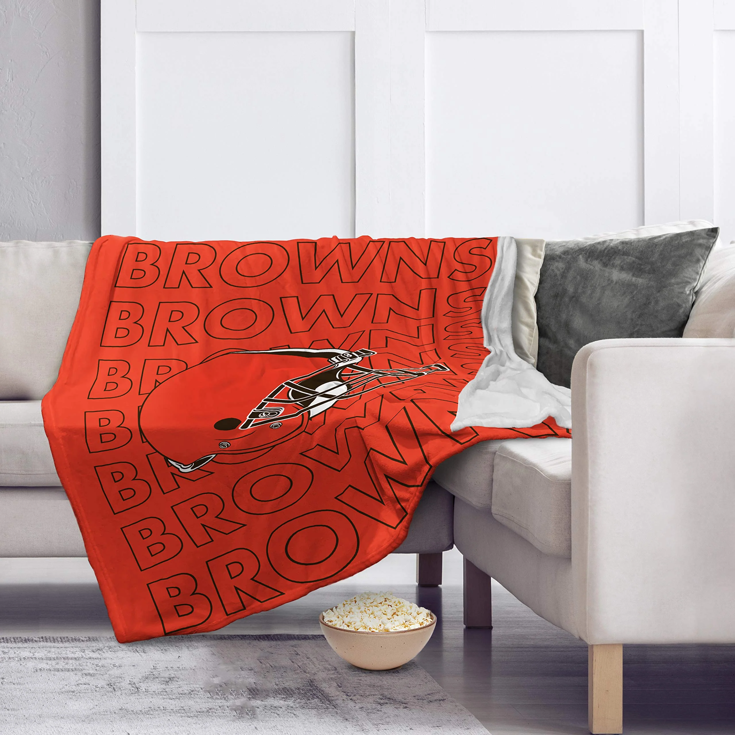 Pegasus Sports NFL Echo Team Wordmark Plush Blanket- Cleveland Browns, Team Color, 60x70 - Image 3