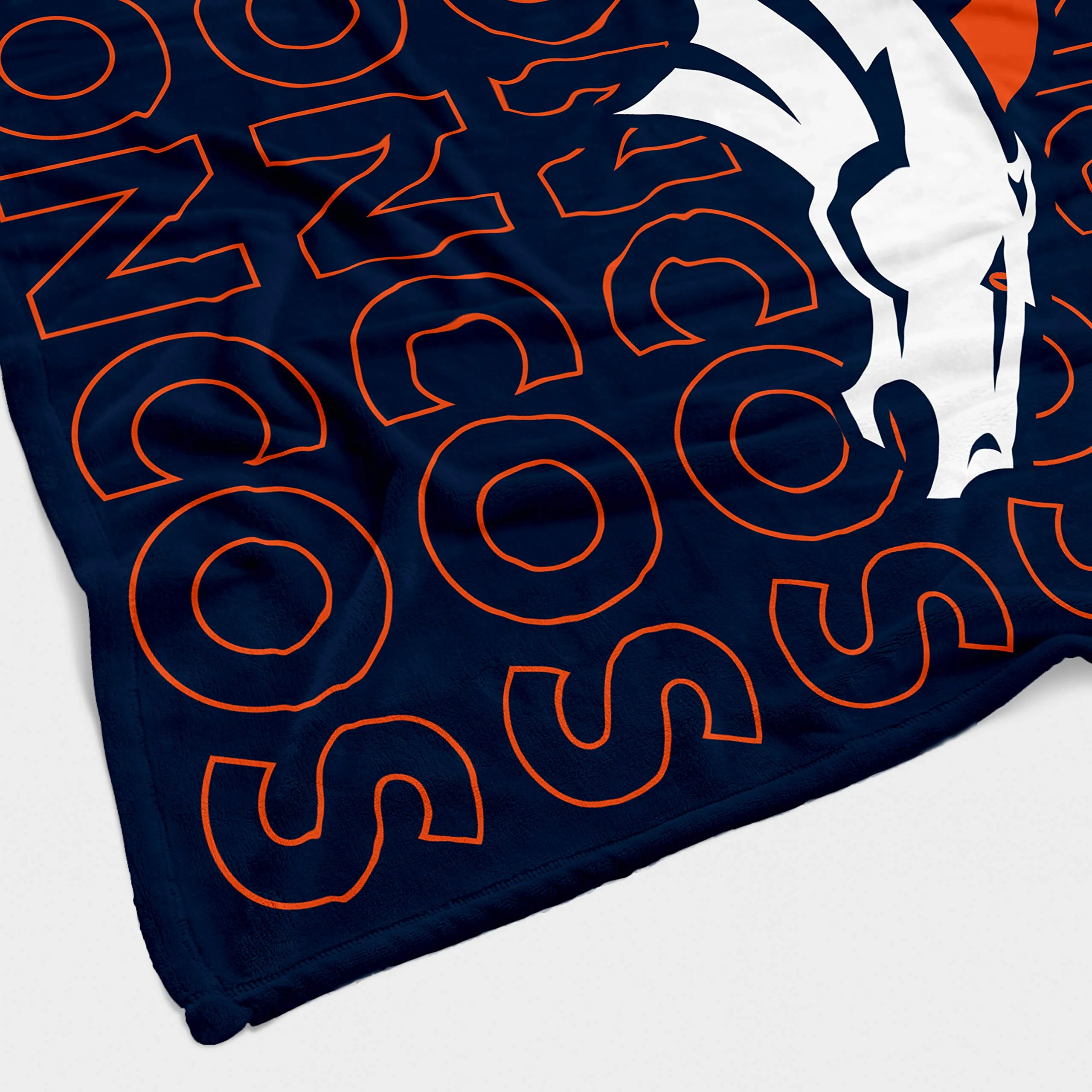 Pegasus Sports NFL Echo Team Wordmark Plush Blanket- Denver Broncos Team Color 60x70 - Image 4