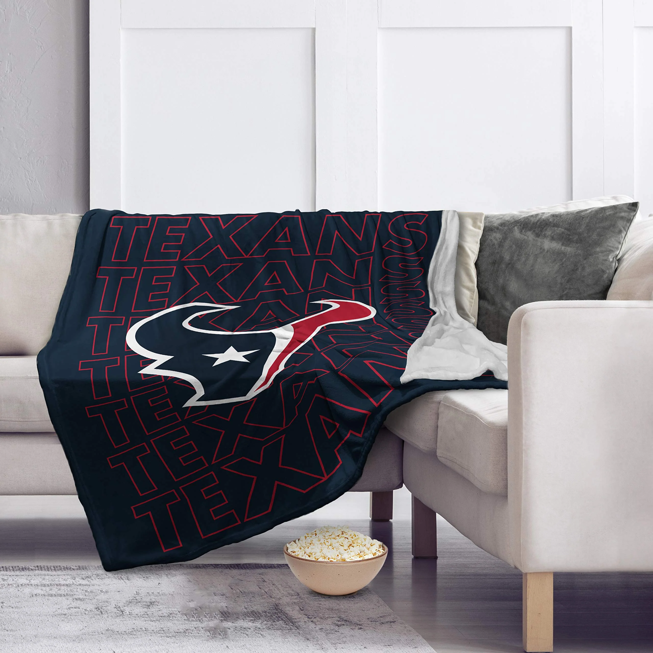 Pegasus Sports NFL Echo Team Wordmark Plush Blanket- Houston Texans, 60x70 - Image 2