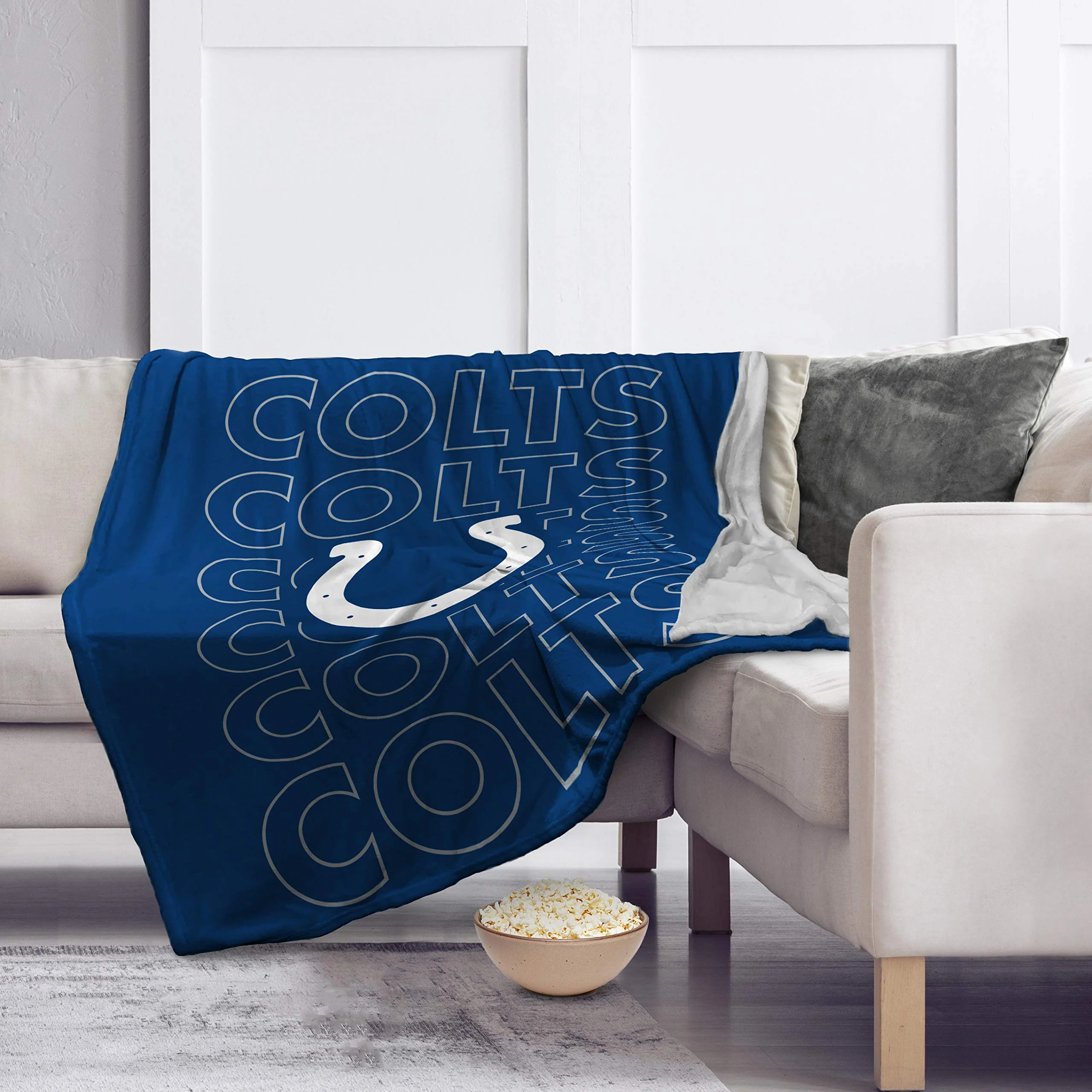Pegasus Sports NFL Echo Team Wordmark Plush Blanket- Indianapolis Colts, 60x70 - Image 3