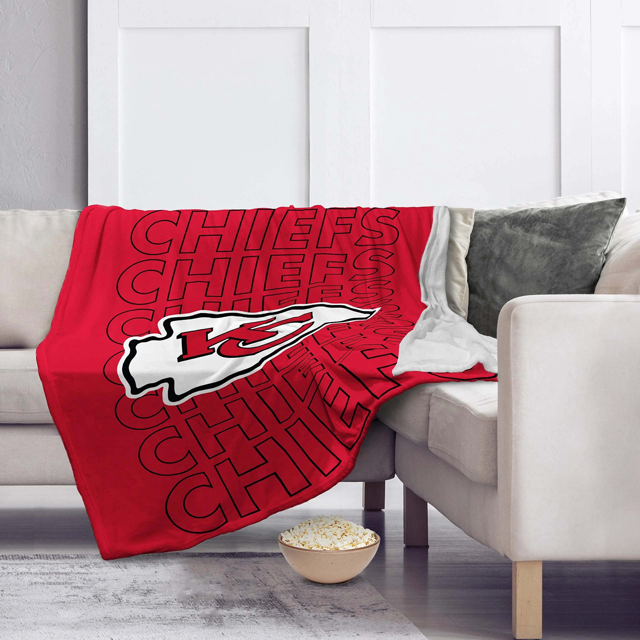 Pegasus Sports NFL Echo Team Wordmark Plush Blanket- Kansas City Chiefs, Team Color, 60x70 - Image 3