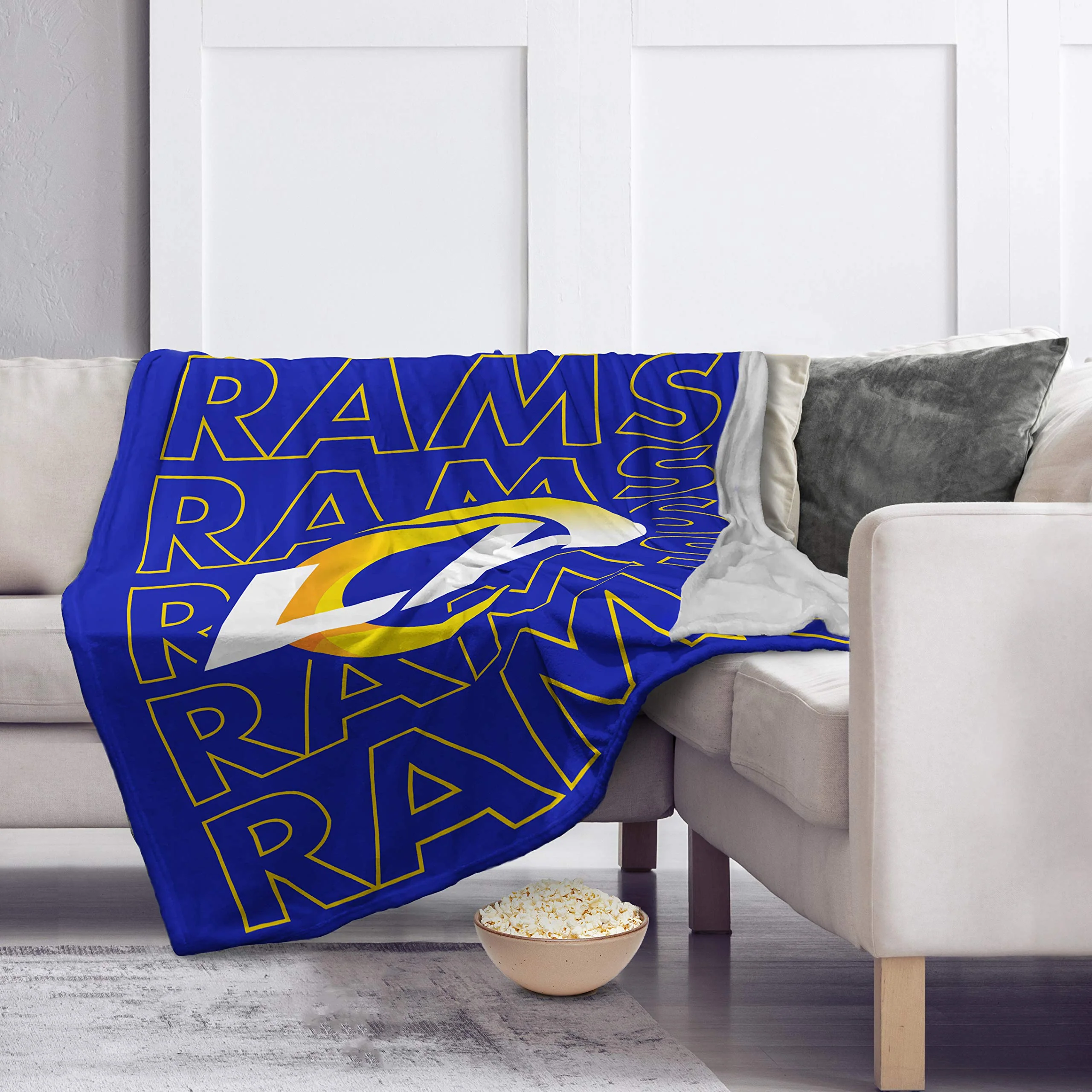 Pegasus Sports NFL Echo Team Wordmark Plush Blanket- Los Angeles Rams, 60x70 - Image 3
