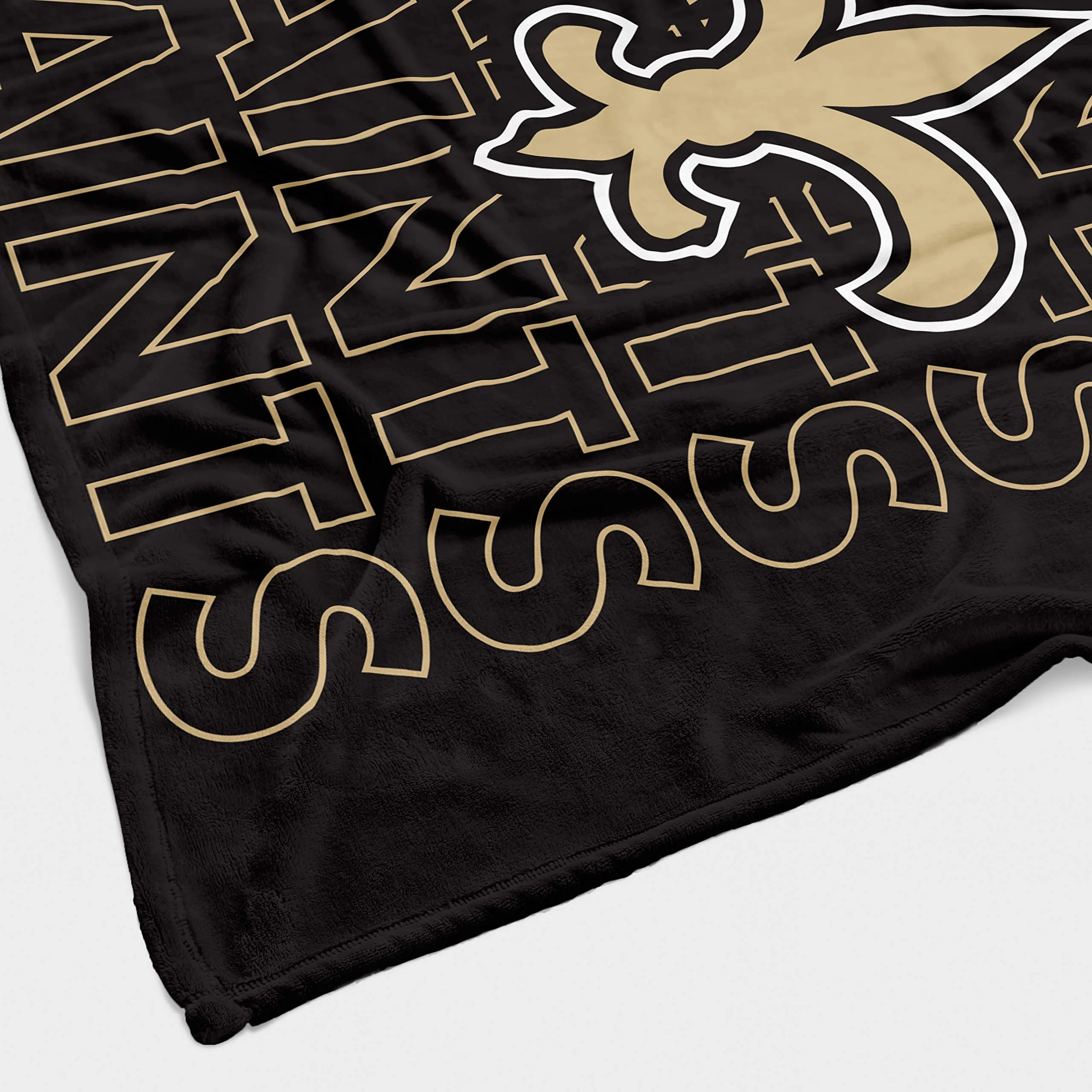 Pegasus Sports NFL Echo Team Wordmark Plush Blanket- New Orleans Saints, Team Color, 60x70 - Image 4