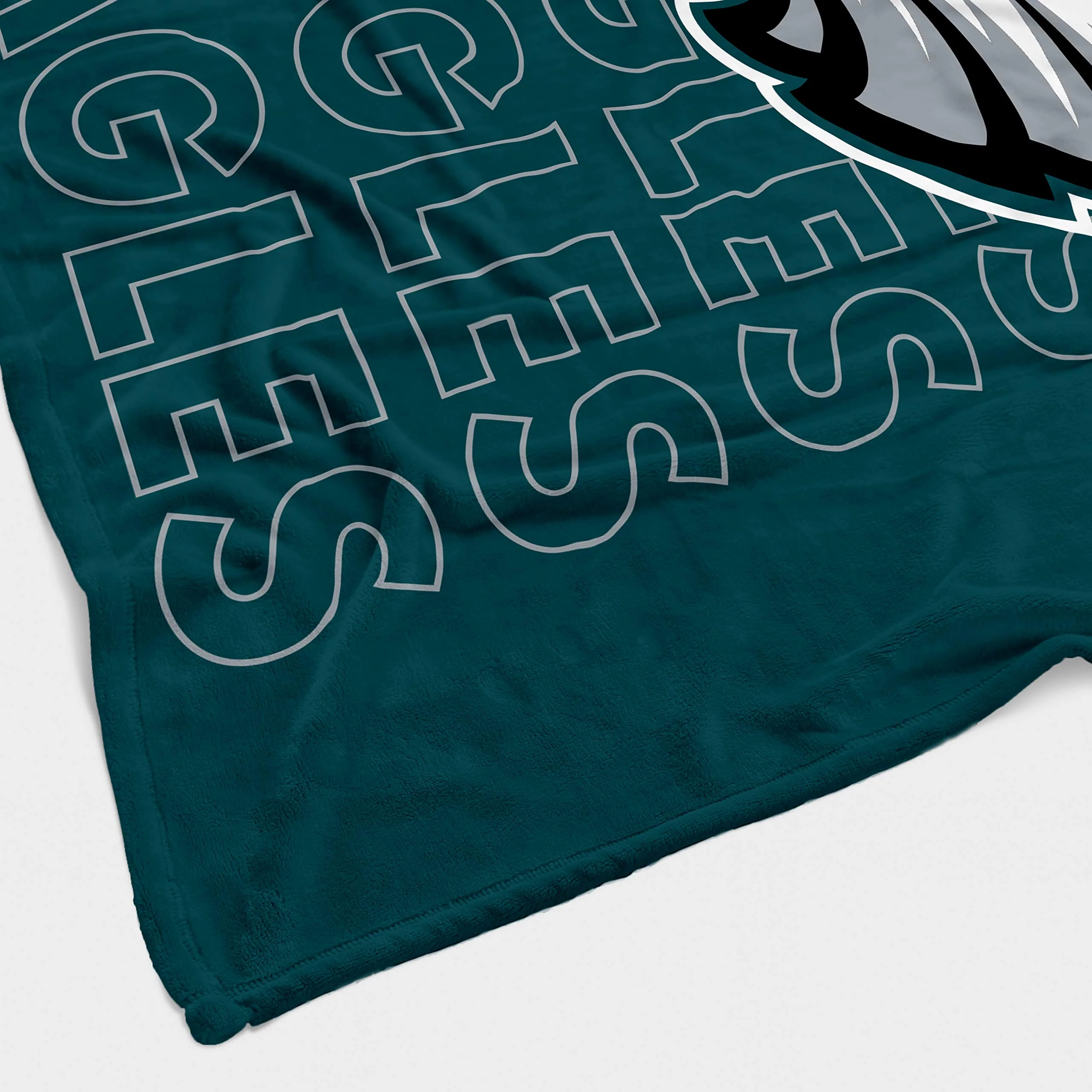 Pegasus Sports NFL Echo Team Wordmark Plush Blanket- Philadelphia Eagles, Team Color, 60x70 - Image 3