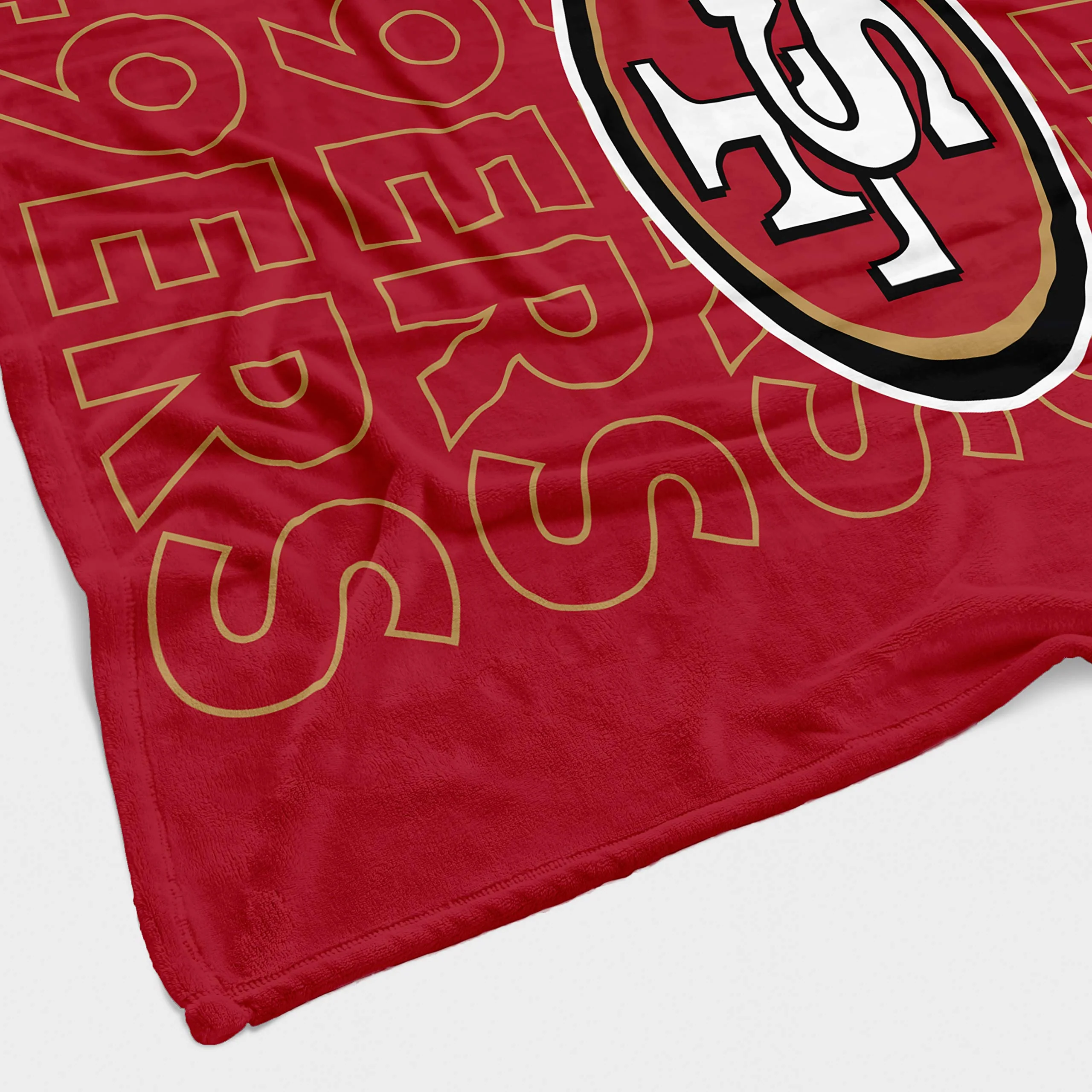 Pegasus Sports NFL Echo Team Wordmark Plush Blanket- San Francisco 49ers, Team Color, 60x70 - Image 3